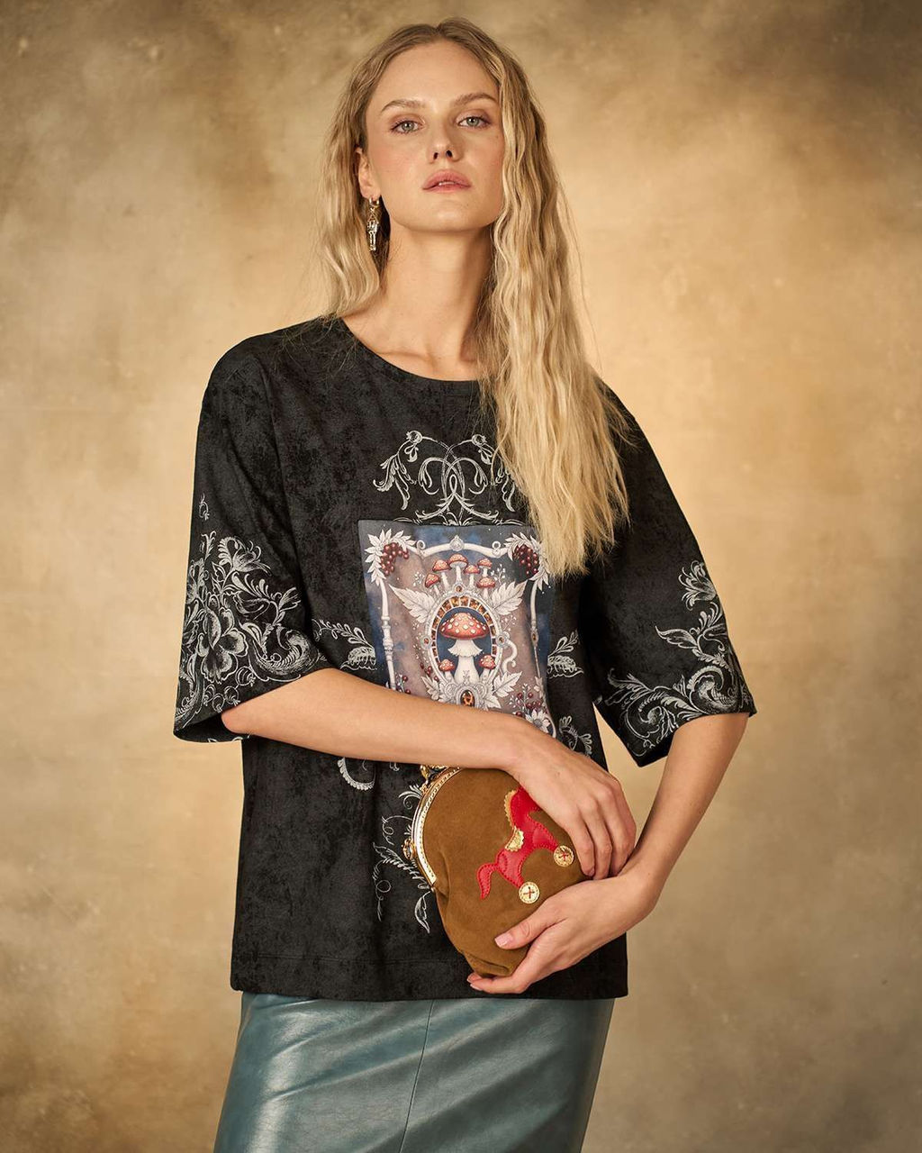 Футболка варёнка с шёлковой вставкой FRK001 - Sahar art lab фото 6