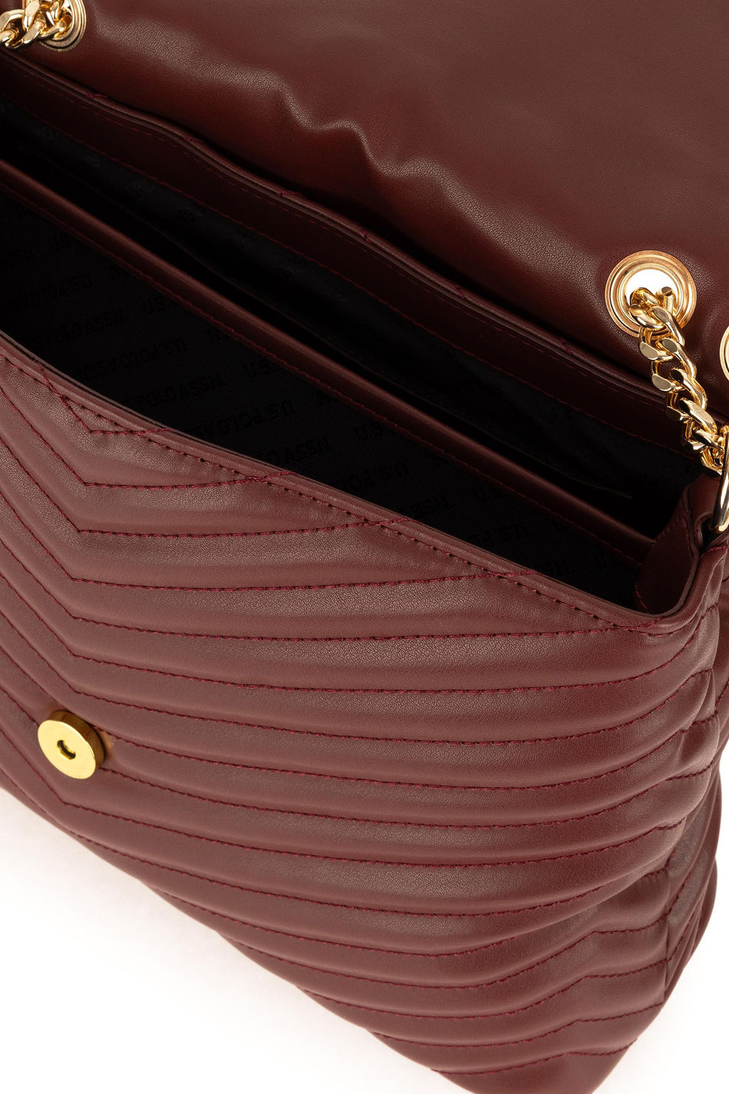 Женская бордовая сумка на плечо с ремешком-цепочкой Неожиданная скидка в корзине - U.s. polo assn фото 7