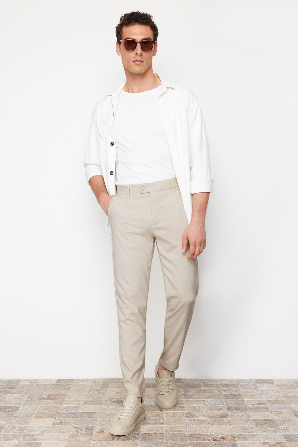 TRENDYOL MAN Tas Slim Fit Italyan Kesim Chino Kumas Pantolon TMNAW23PL00034 - Trendyolmilla фото 49