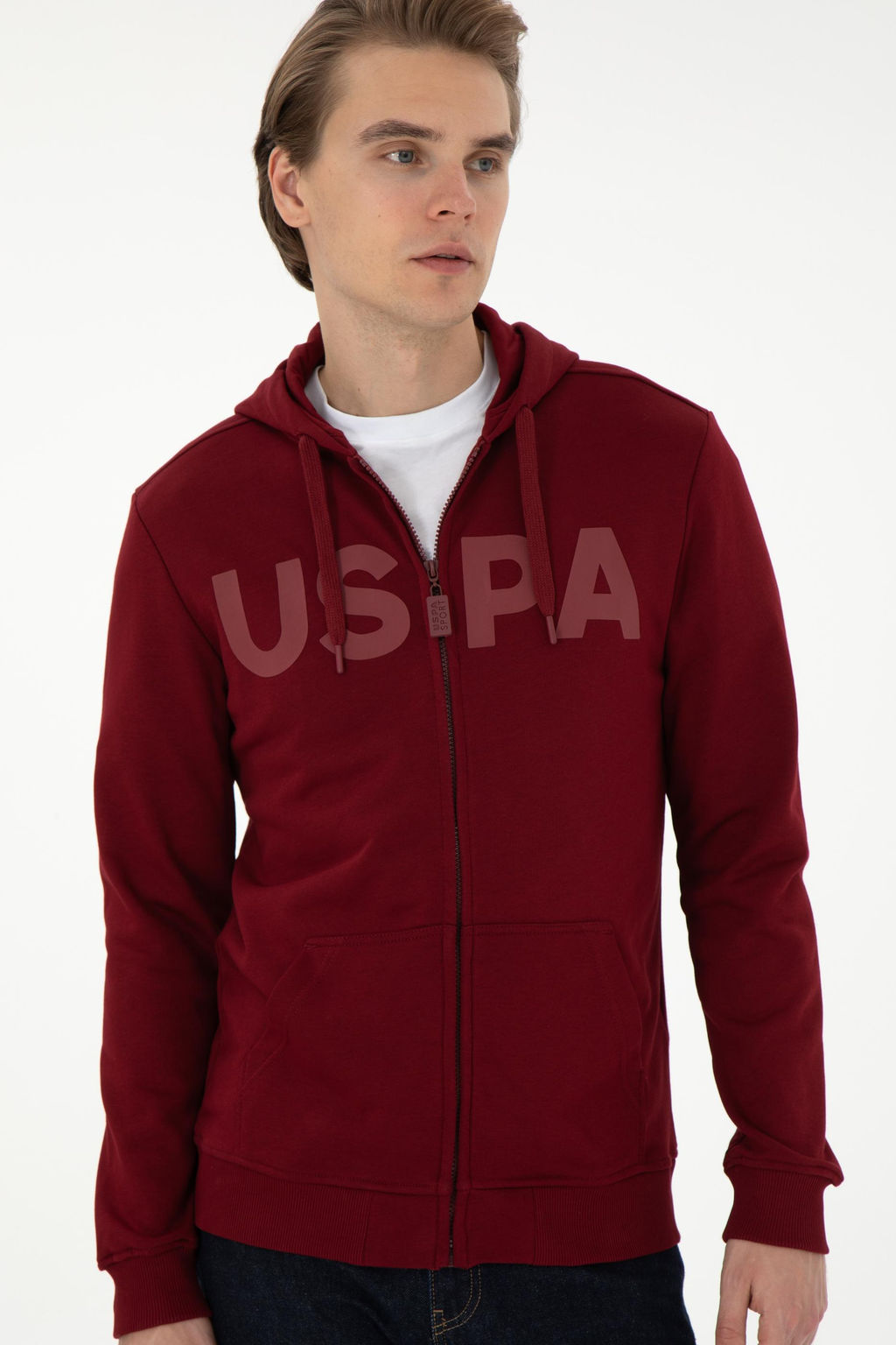 Мужской бордовый вязаный кардиган Неожиданная скидка в корзине - U.s. polo assn фото 3