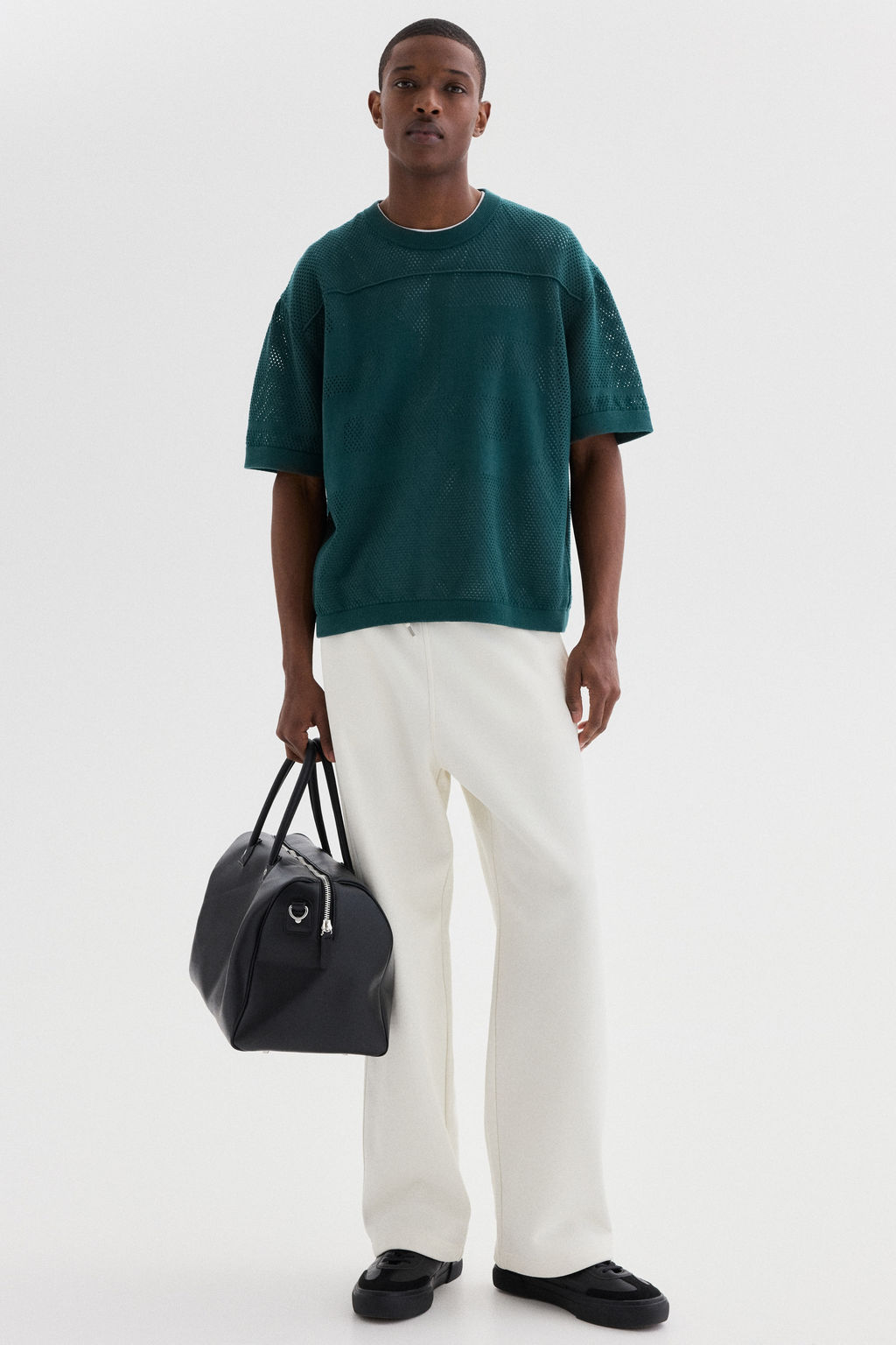 Camiseta de malla Boxy Relaxed Fit - H&m фото 4