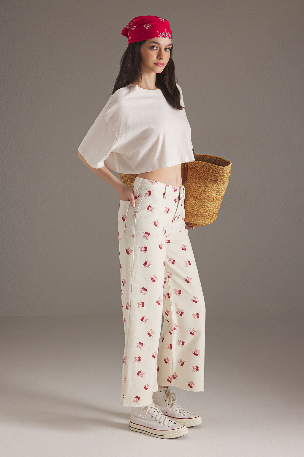 Trendyolmilla Ekru Yuksek Bel Culotte Jeans TWOSS25JE00214 фото 2