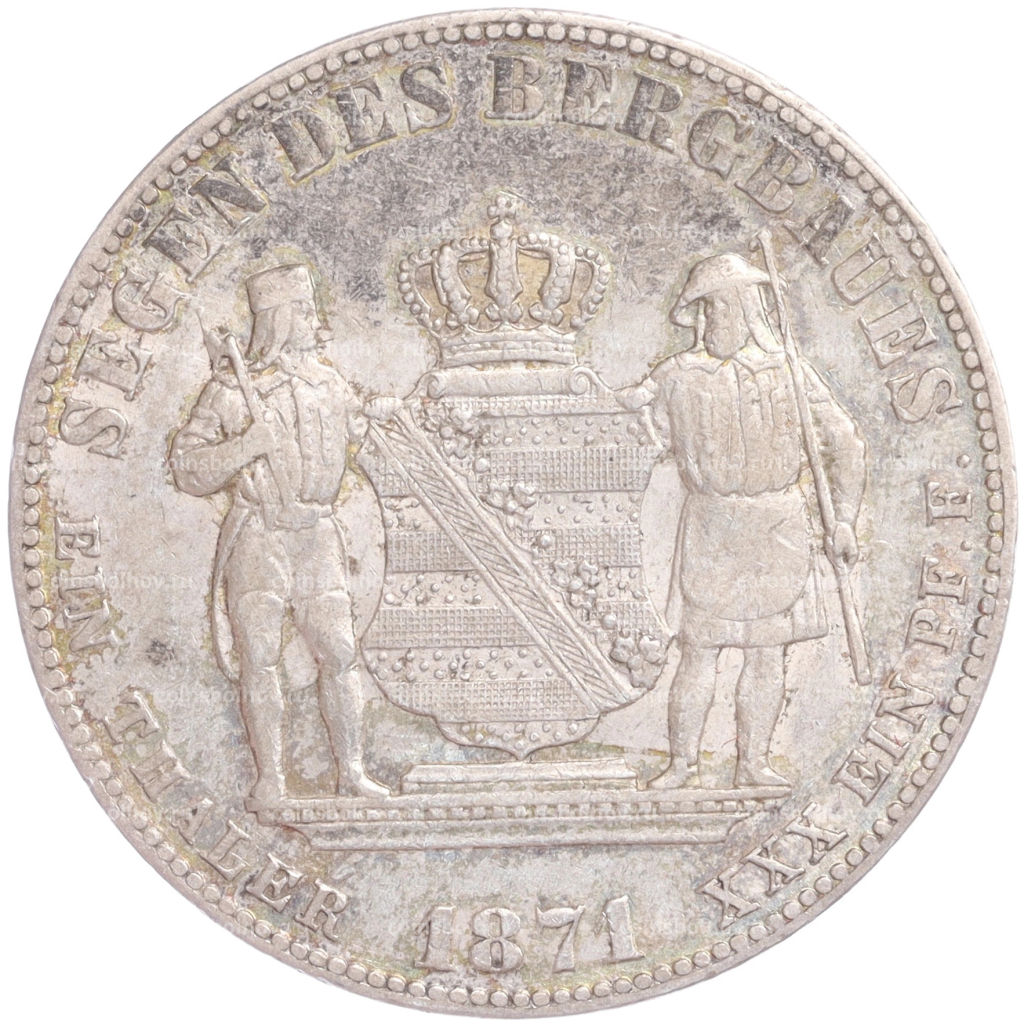 Монета 1 талер 1871 года B Саксония