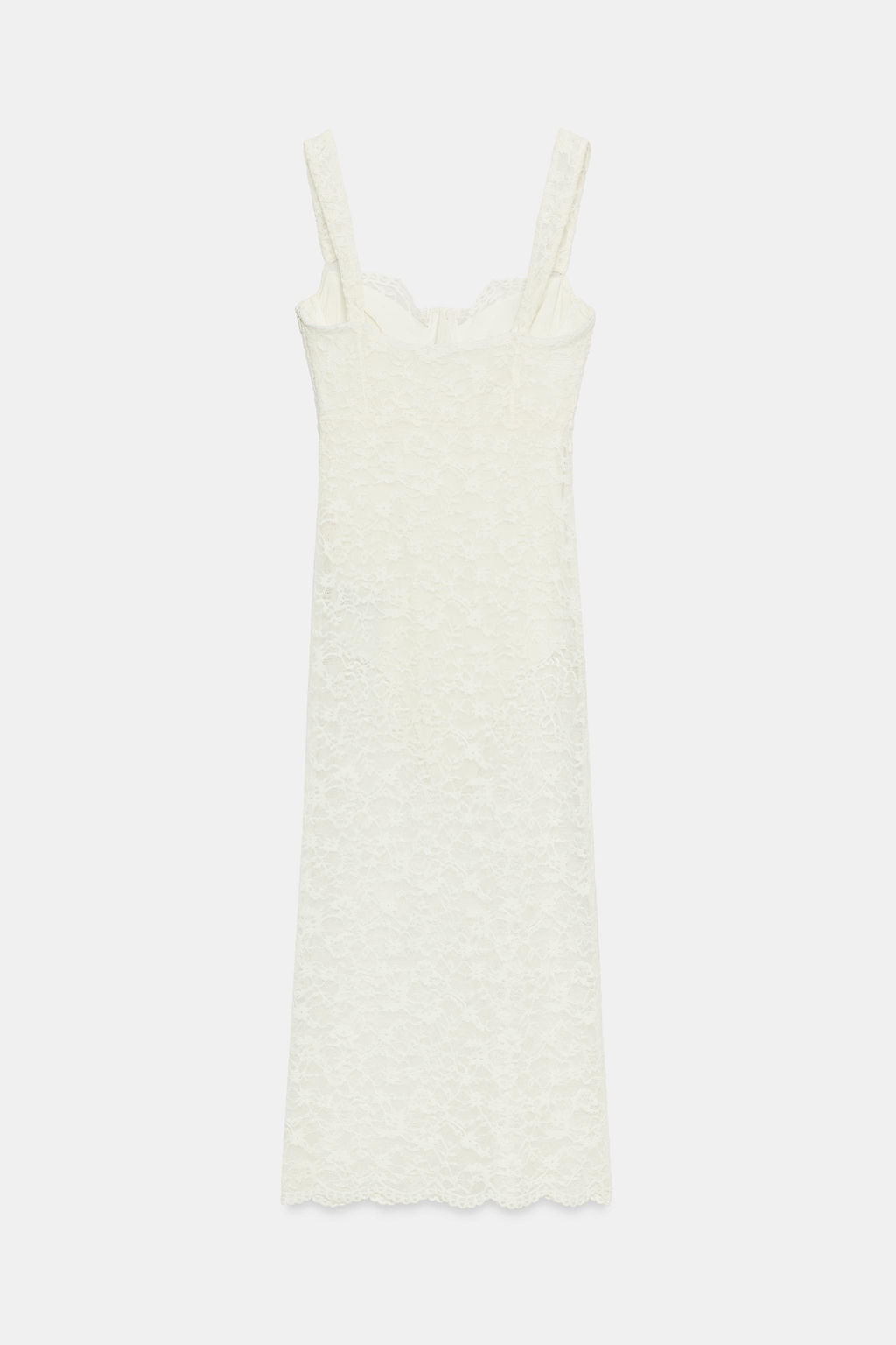 VESTIDO MIDI ENCAJE / Crudo - Zara фото 9