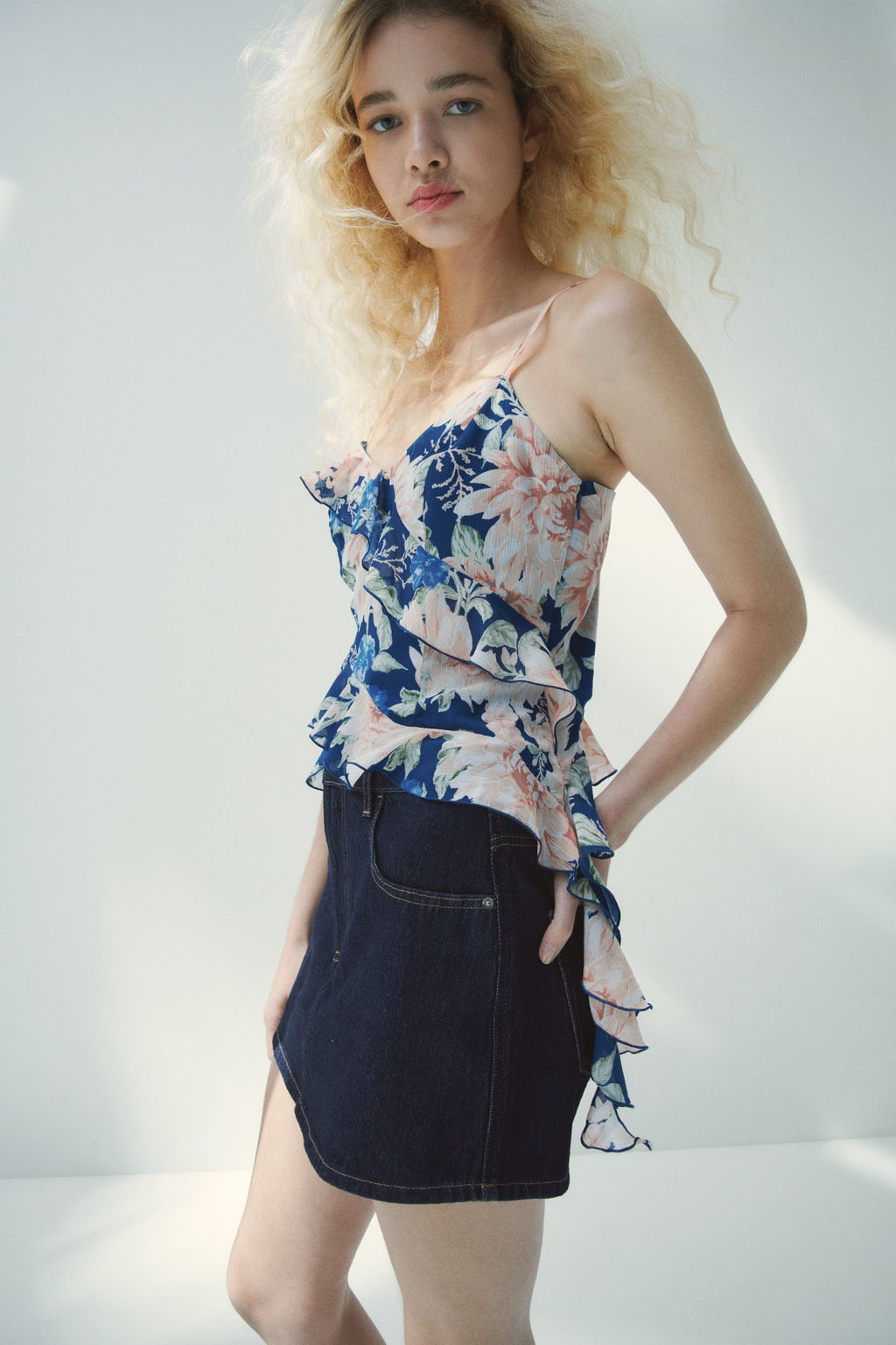 Falda pantal?n de talle alto en denim - H&m фото 4