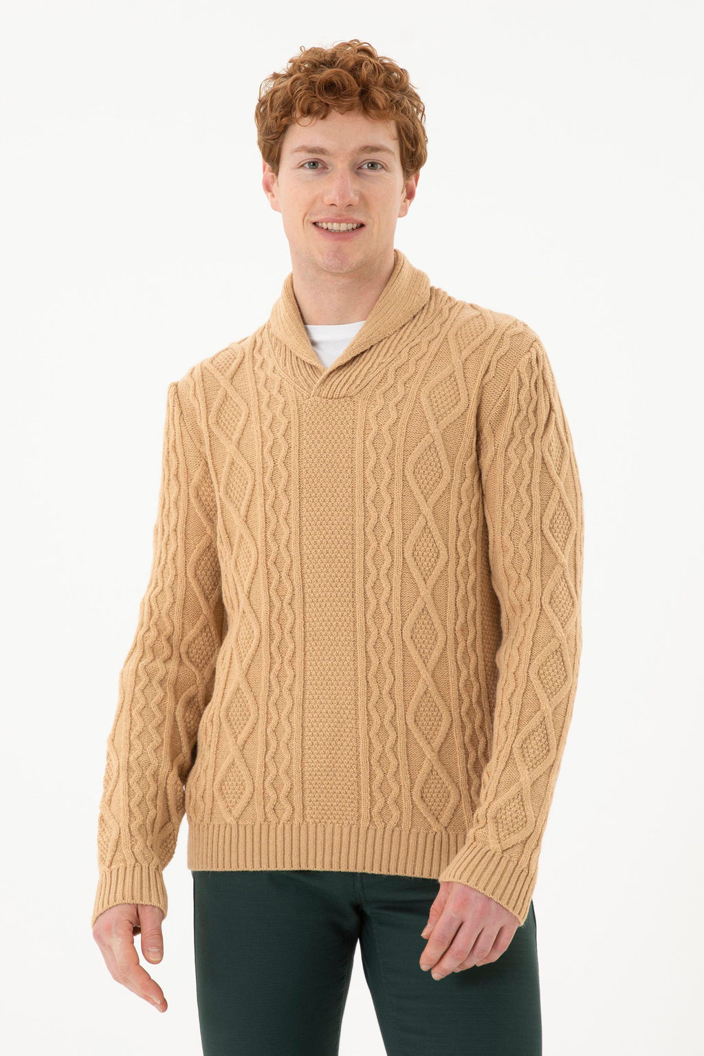 Мужской свитер песочного меланжа - U.s. polo assn фото 10