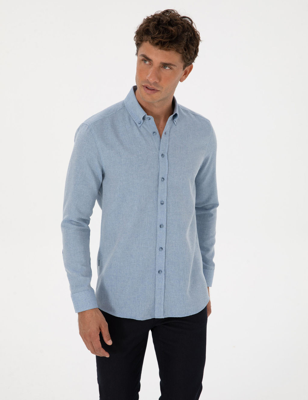 Mavi Slim Fit Uzun Kollu G_mlek - Pierre cardin фото 3