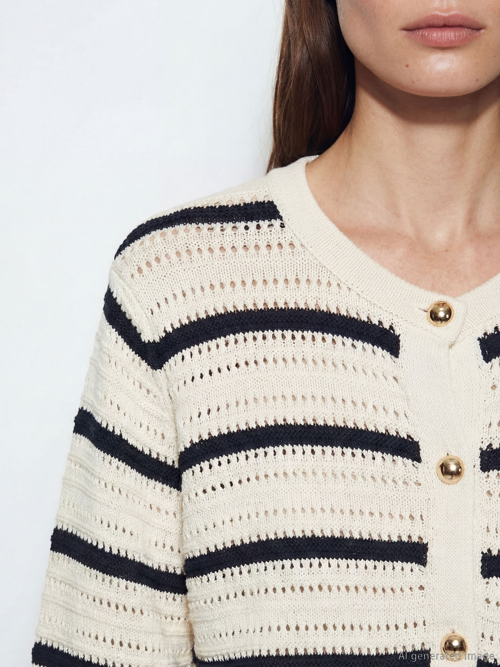 Bisiklet Yaka ?izgili Kad?n Triko H?rka