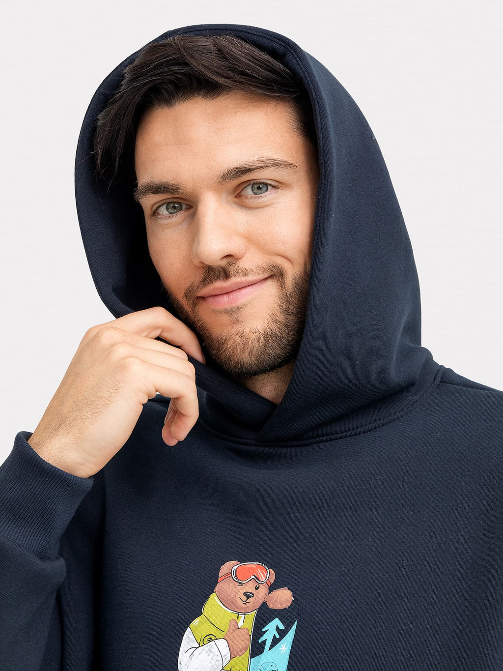 Худи мужское в синем цвете с печатью неви +печать 121794 - Mark formelle фото 5