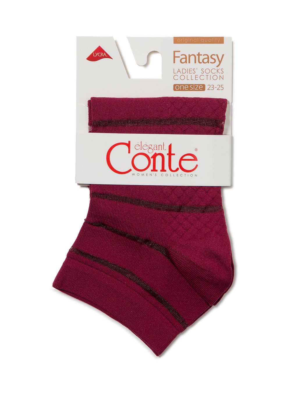 Цена за 2 пары. Носки Классические CONTE FANTASY (короткие) bordo - Conte elegant фото 3