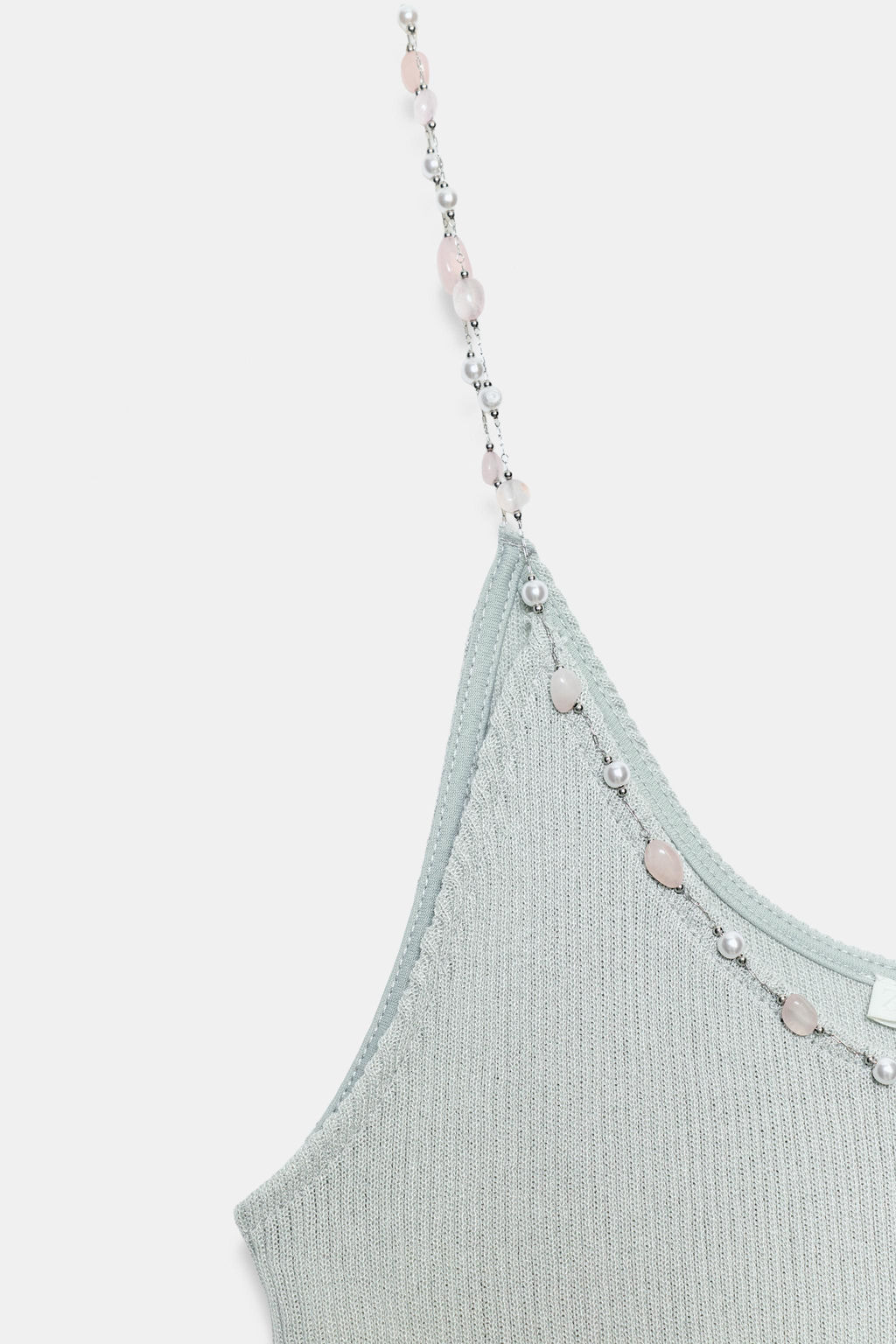 TOP RIB ABALORIOS / Gris perla - Zara фото 7