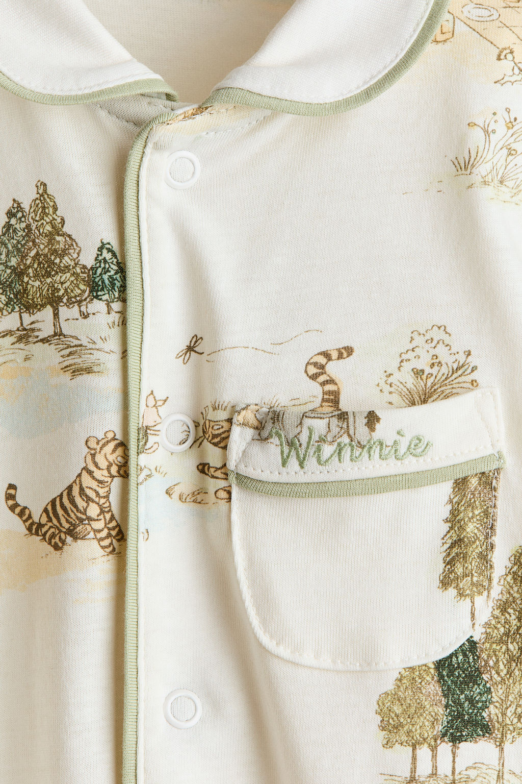 Printed cotton sleepsuit