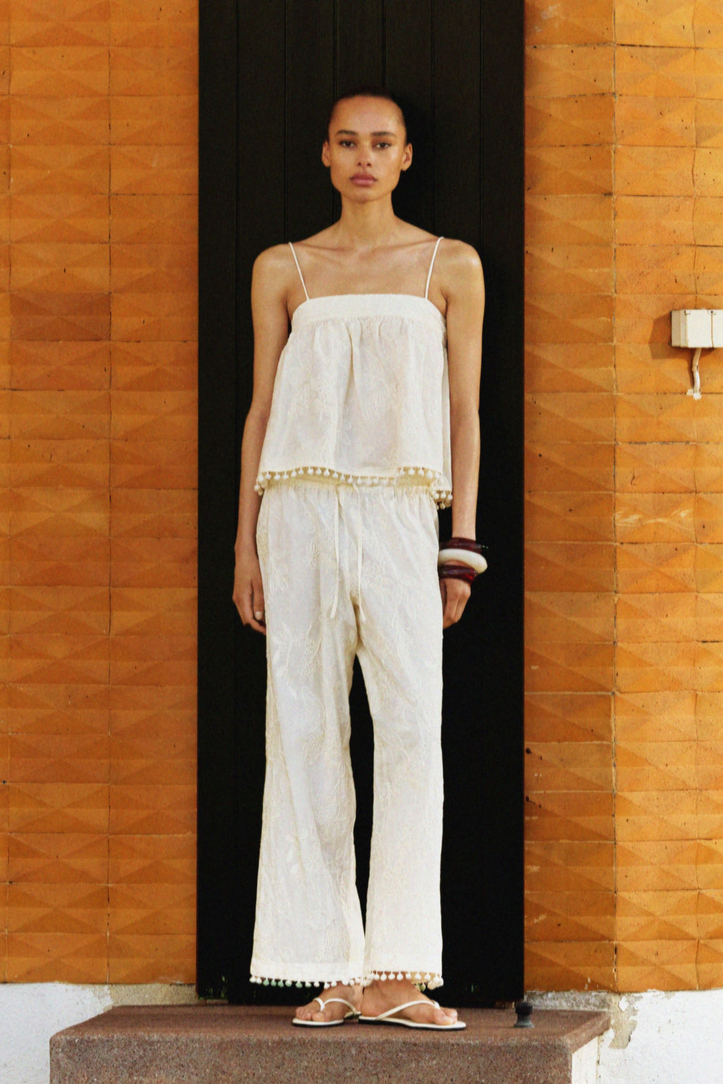Pantal?n bordado con cord?n de ajuste - H&m фото 2