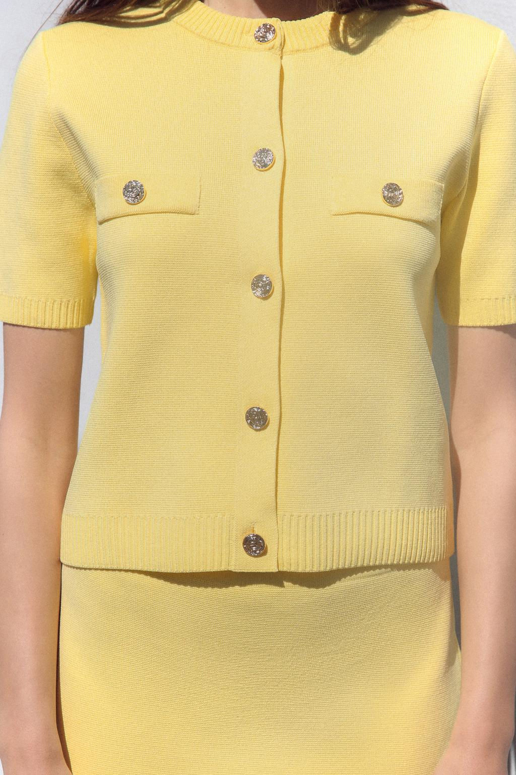SHORT SLEEVE KNIT CARDIGAN - Zara фото 3