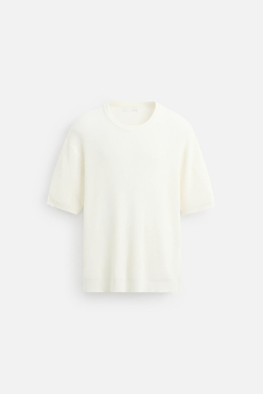 TEXTURED KNIT T-SHIRT - Zara фото 7