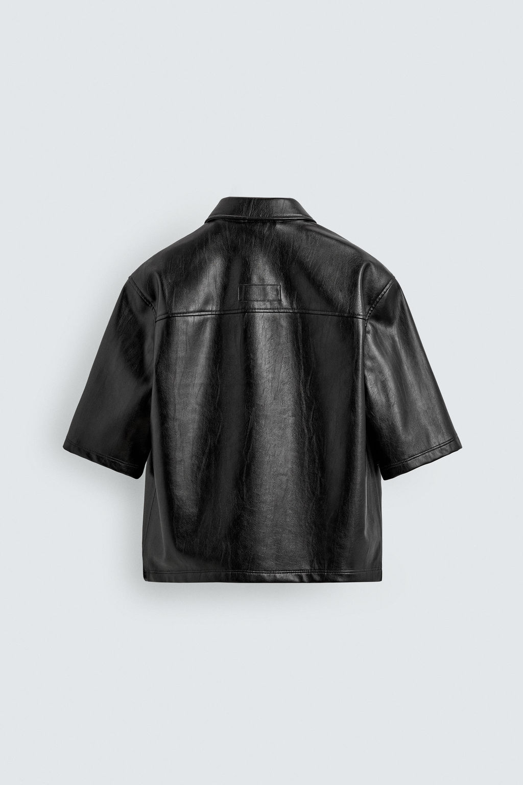 SOBRECAMISA RELAXED FIT EFECTO PIEL / Negro - Zara фото 7