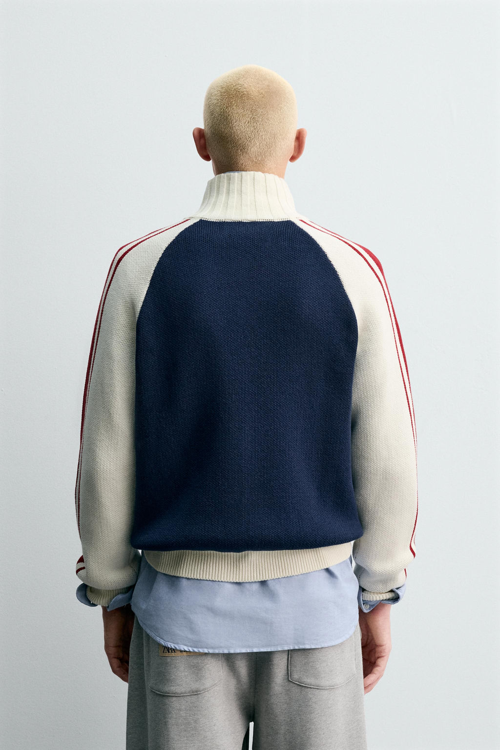 CHAMPION ® X ZARA COLOUR BLOCK STRIPE CARDIGAN  фото 3
