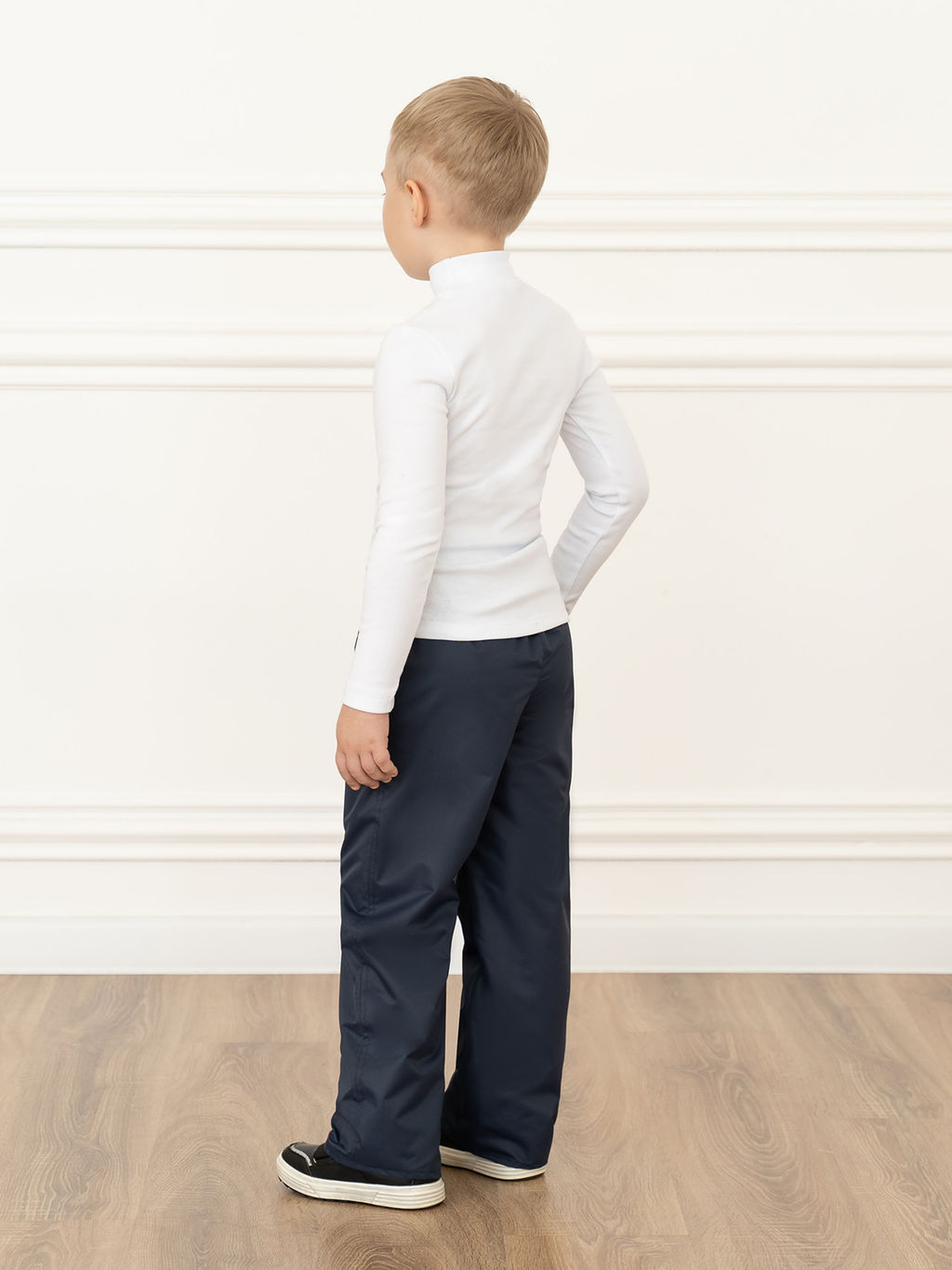 Брюки на поясе демисезонные темно-синие (110-116, 60)