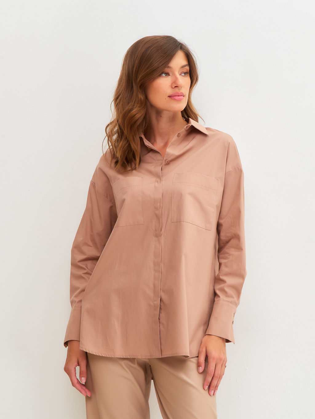 Блузка женская дл. рук. KATHARINA KROSS KK-B-007T-бежевый  фото 3