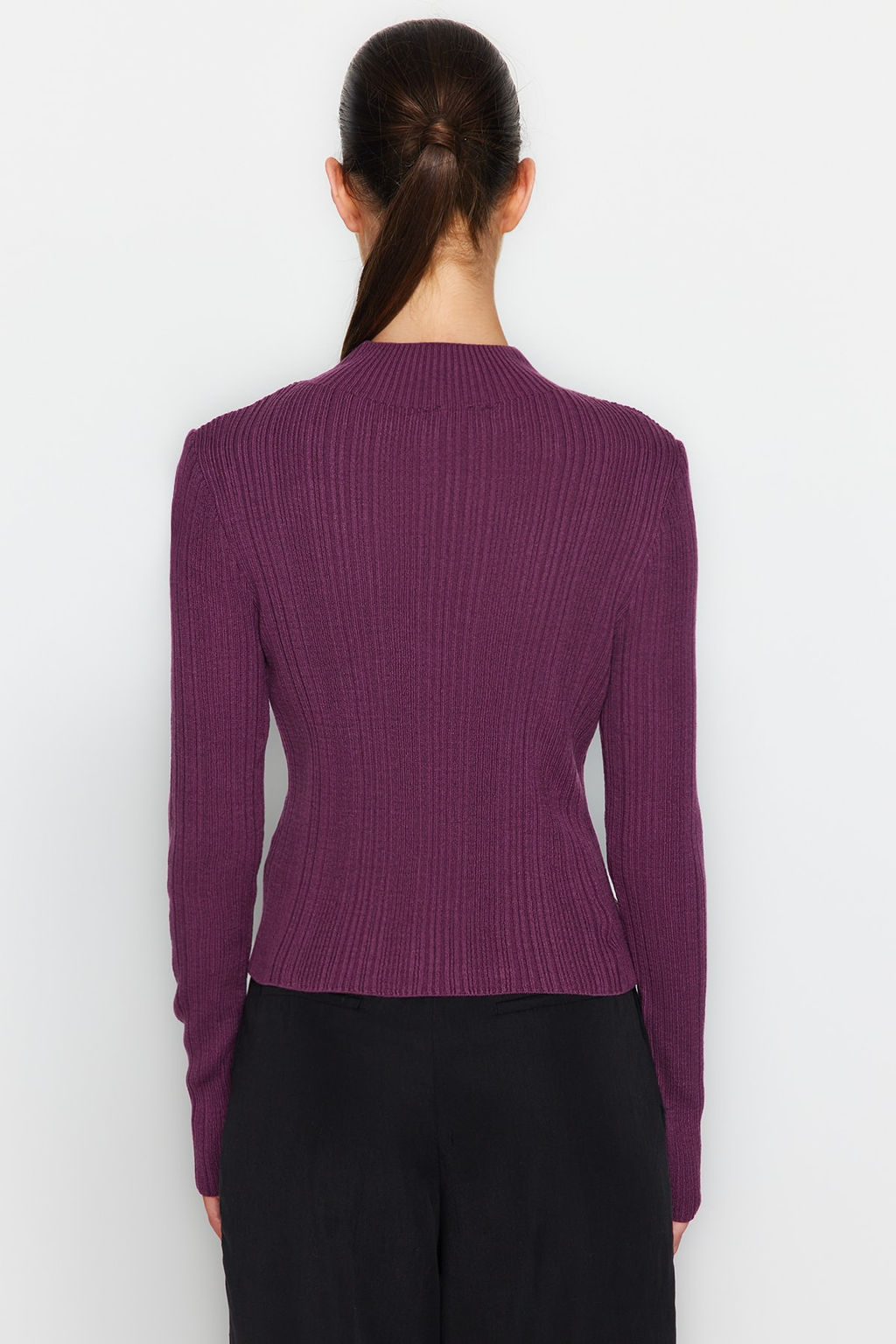 Mor Dik Yaka Triko Kazak TWOAW24KZ00329