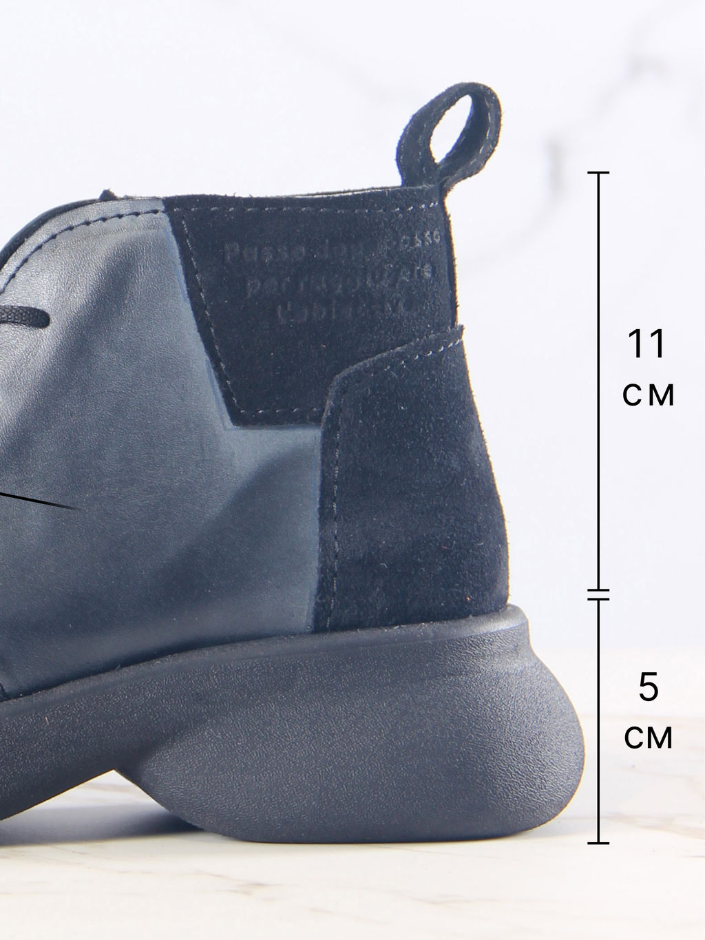 Ботинки 305.927bl.Вакса черная+черная замша/байка