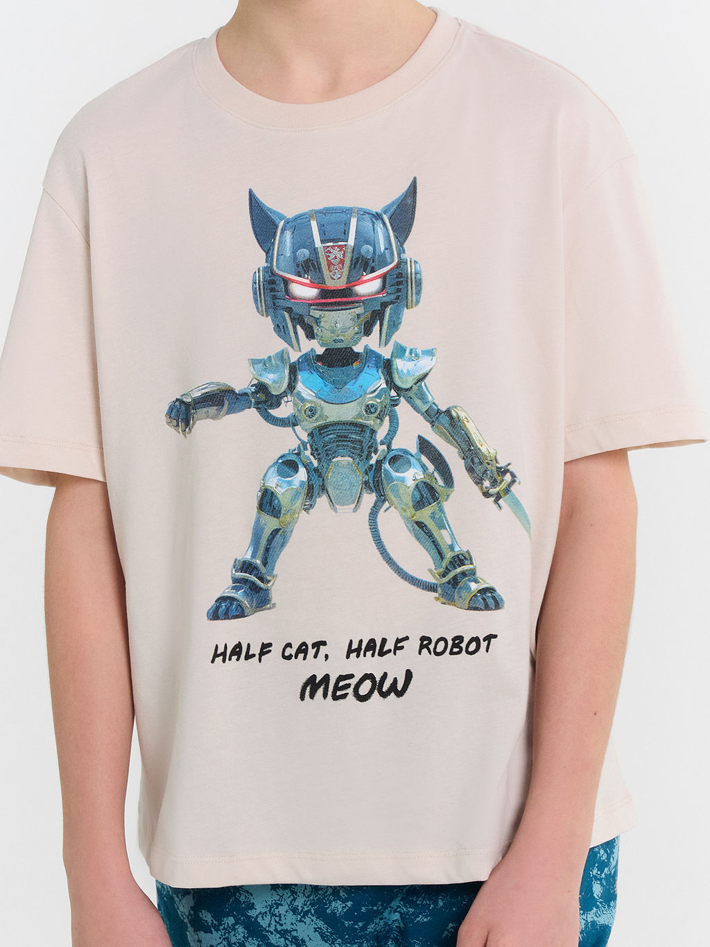 Пижама для мальчиков с принтом Half cat half robot Meow - Mark formelle фото 6