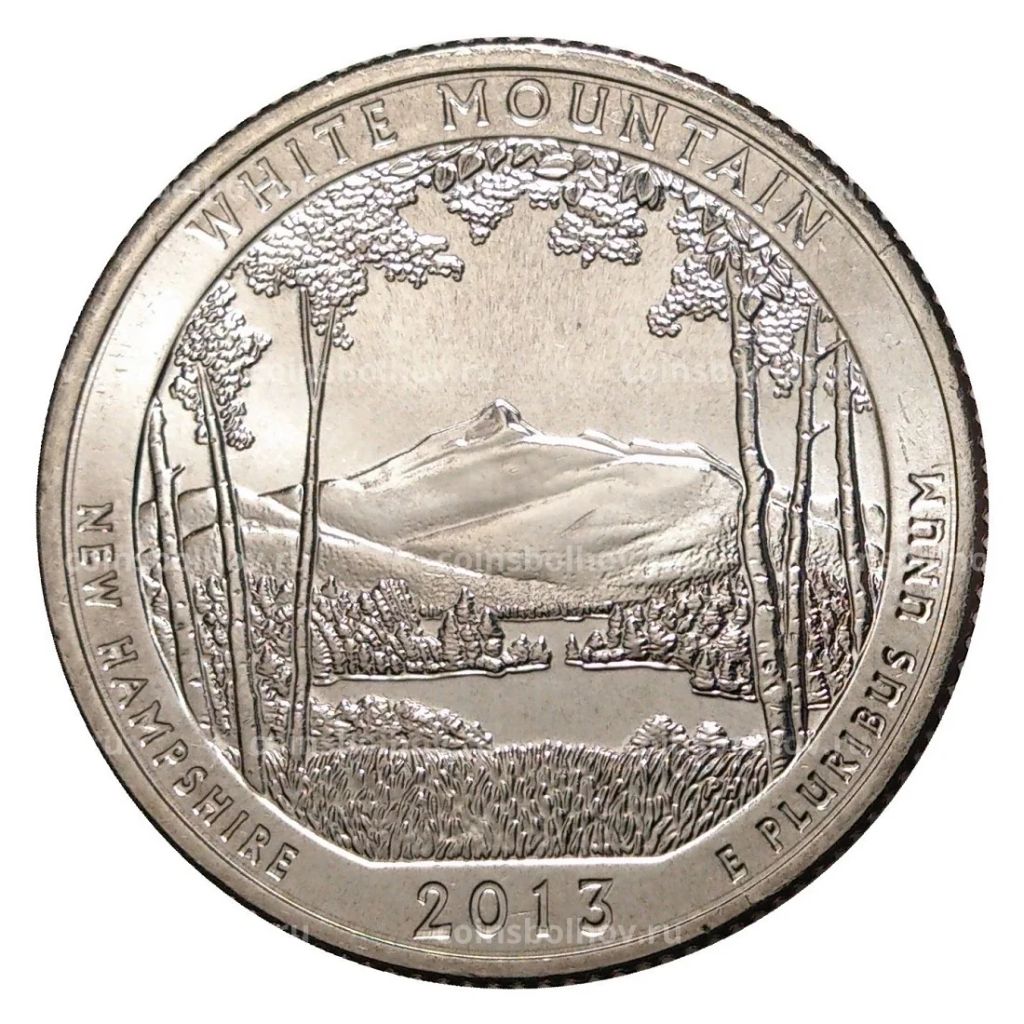 25 центов 2013 года D №16 Национальный лес Белые горы