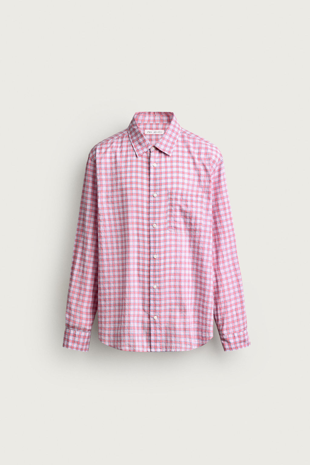 CAMISA RELAXED FIT CUADROS / Rosa - Zara фото 7