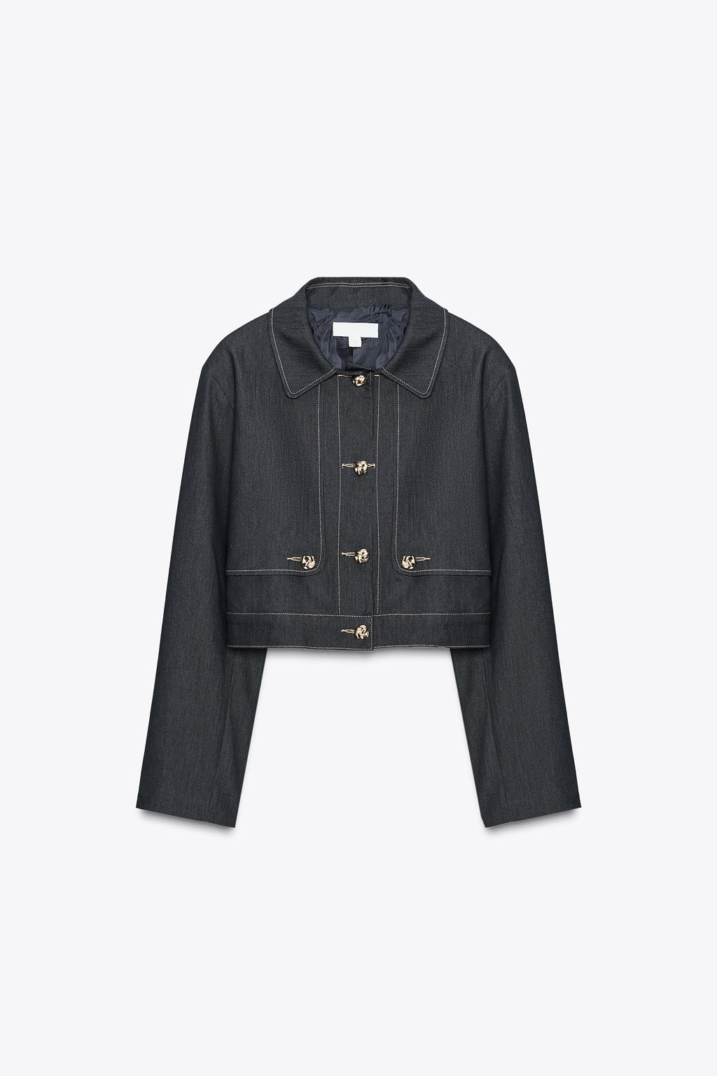 CONTRAST STITCH CROPPED JACKET - Zara фото 6