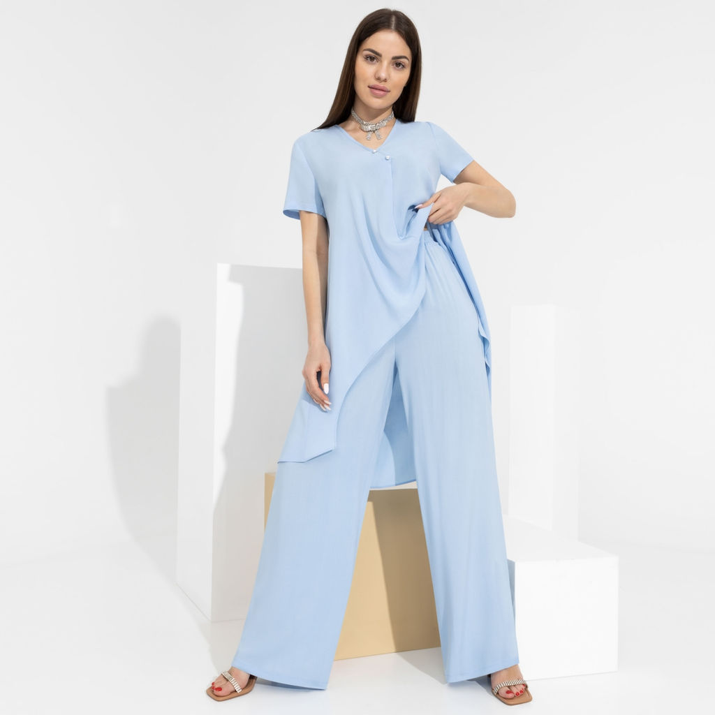 Брючный комплект, Модные тенденции (2 в 1, с брошкой)