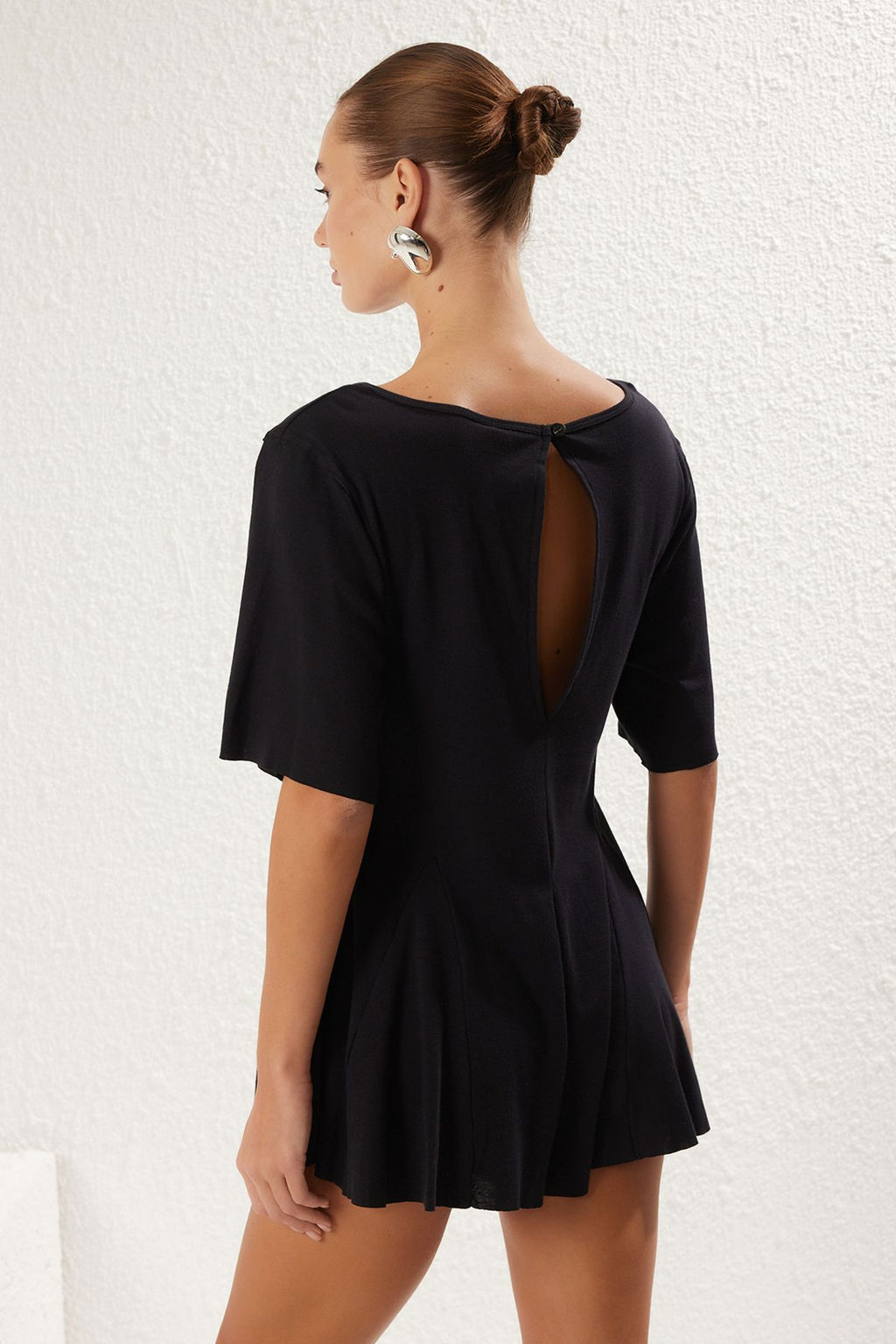 Plaj Giyim Siyah Orme Mini Tulum TBESS25TU00001