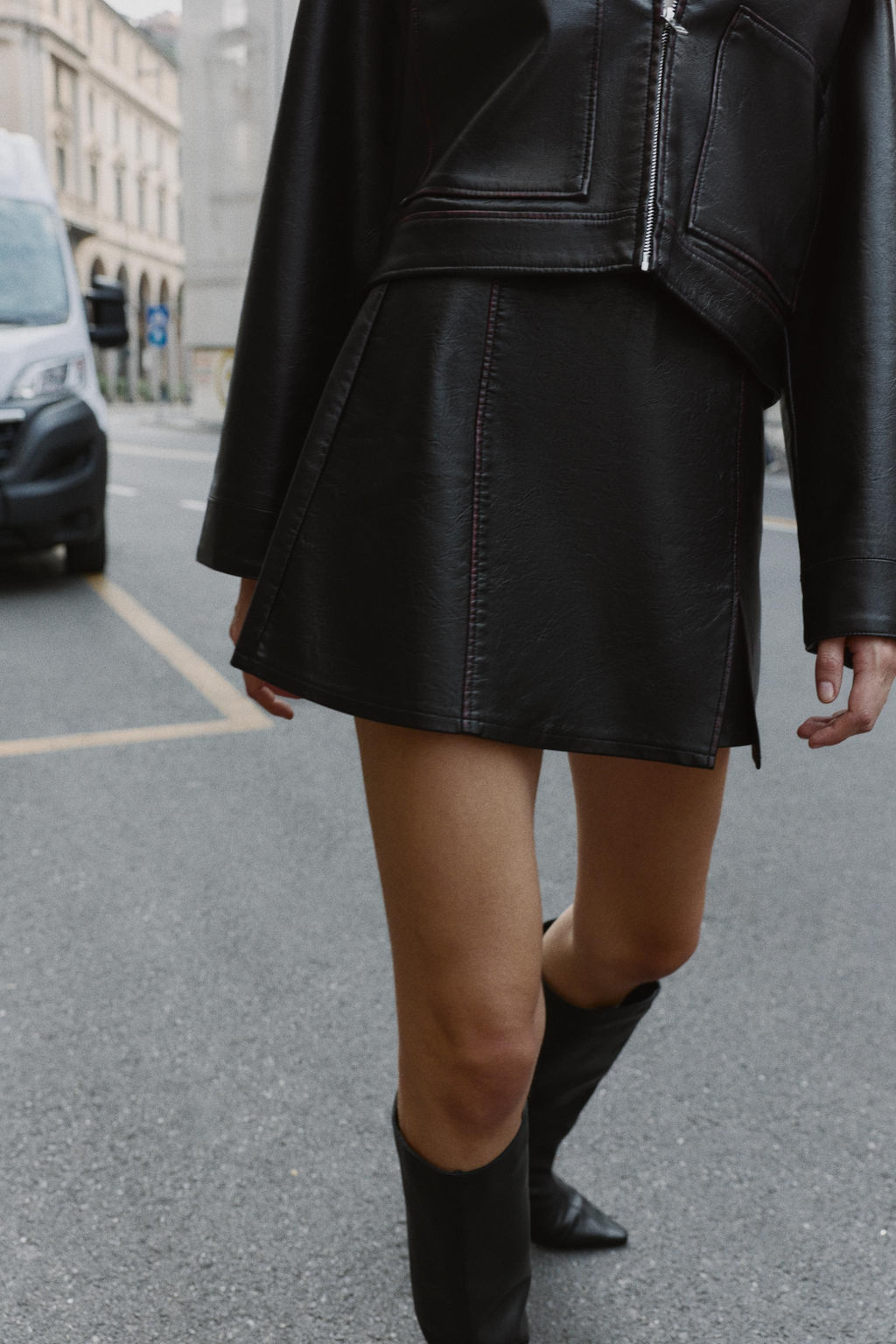 FAUX LEATHER SKORT - Zara фото 3