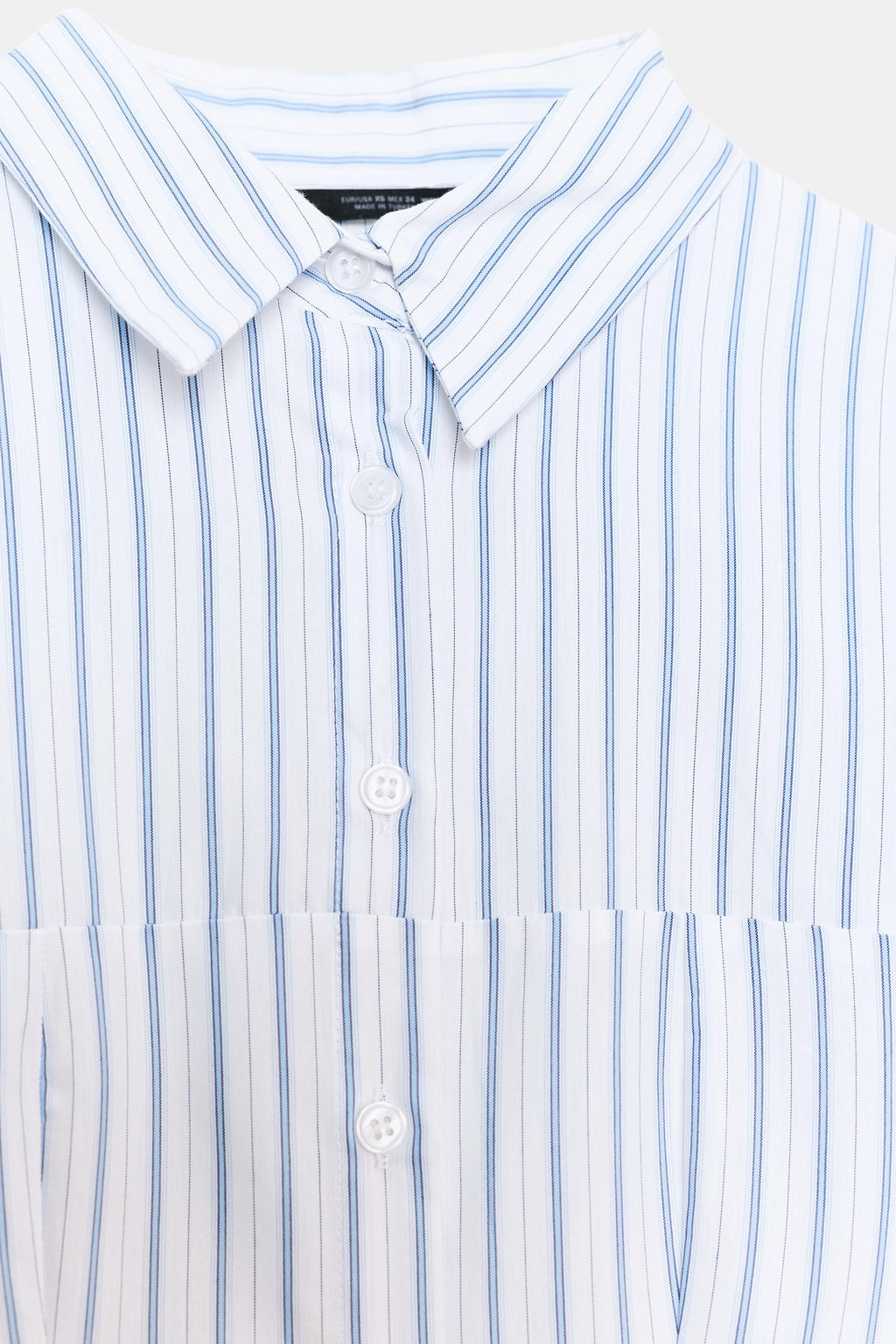 VESTIDO MIDI CAMISERO RAYAS / blanco/turquesa - Zara фото 6