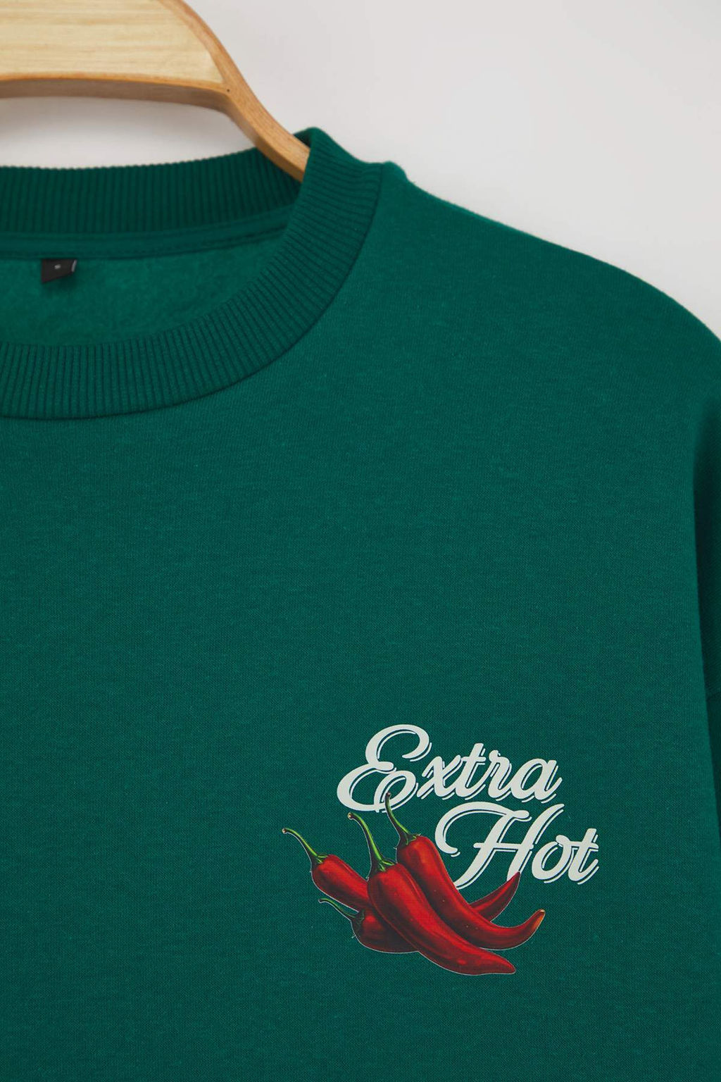 Teen Ekru Kal?n Ici Polarl? Biber Bask?l? Oversize Orme Sweatshirt TWOAW26SW00123 - Trendyolmilla фото 8