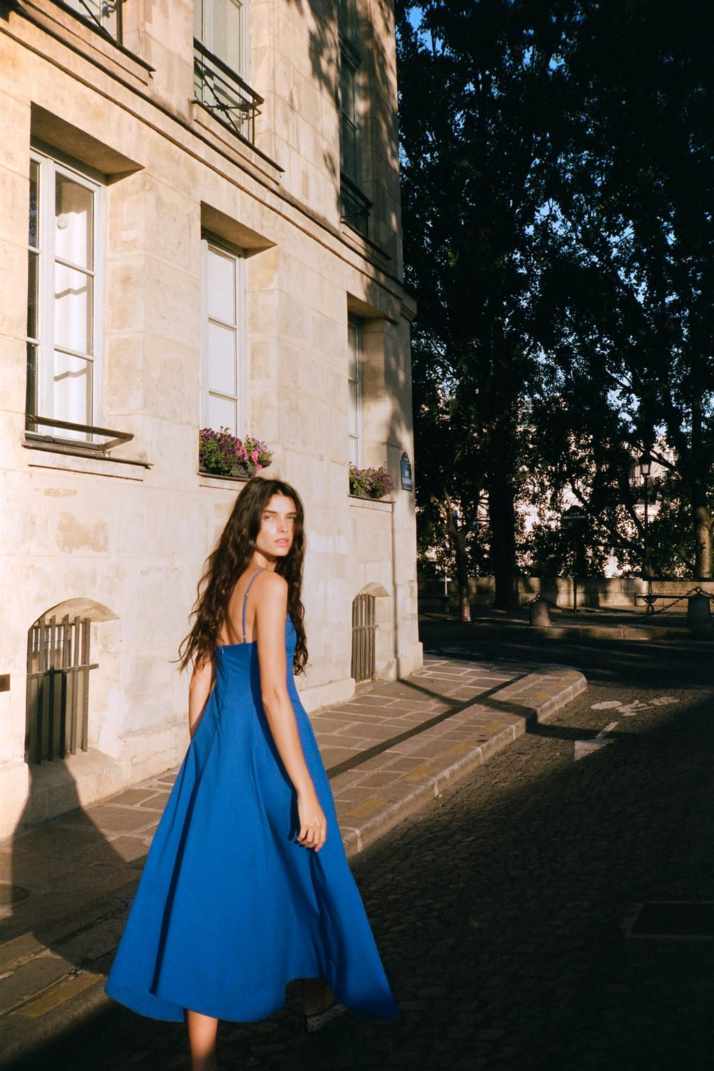 ASYMMETRIC POPLIN MIDI DRESS - Zara фото 2