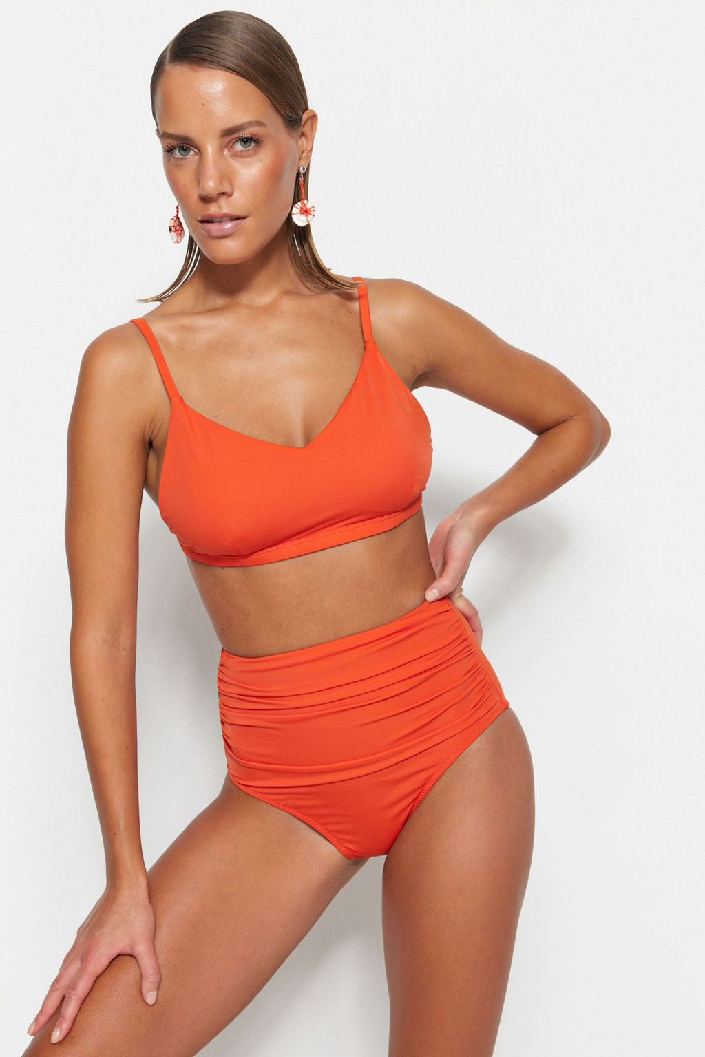 Nar Cicegi Toparlay?c? Yuksek Bel Hipster Core Bikini Alt? TBESS20BA0018