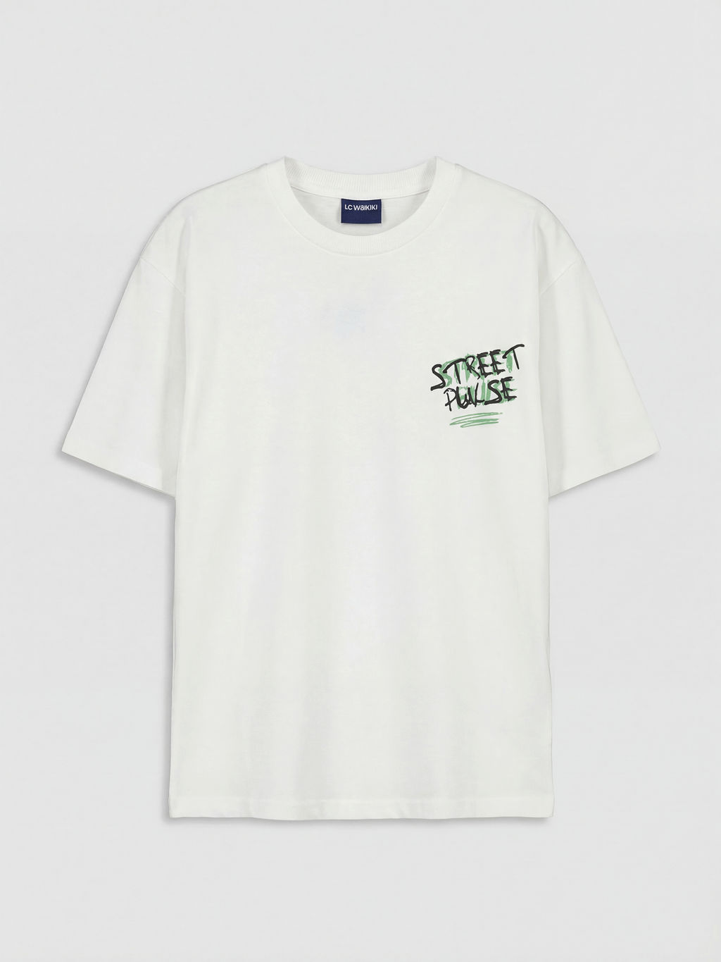 Bisiklet Yaka Bask?l? Erkek ?ocuk Ti??rt