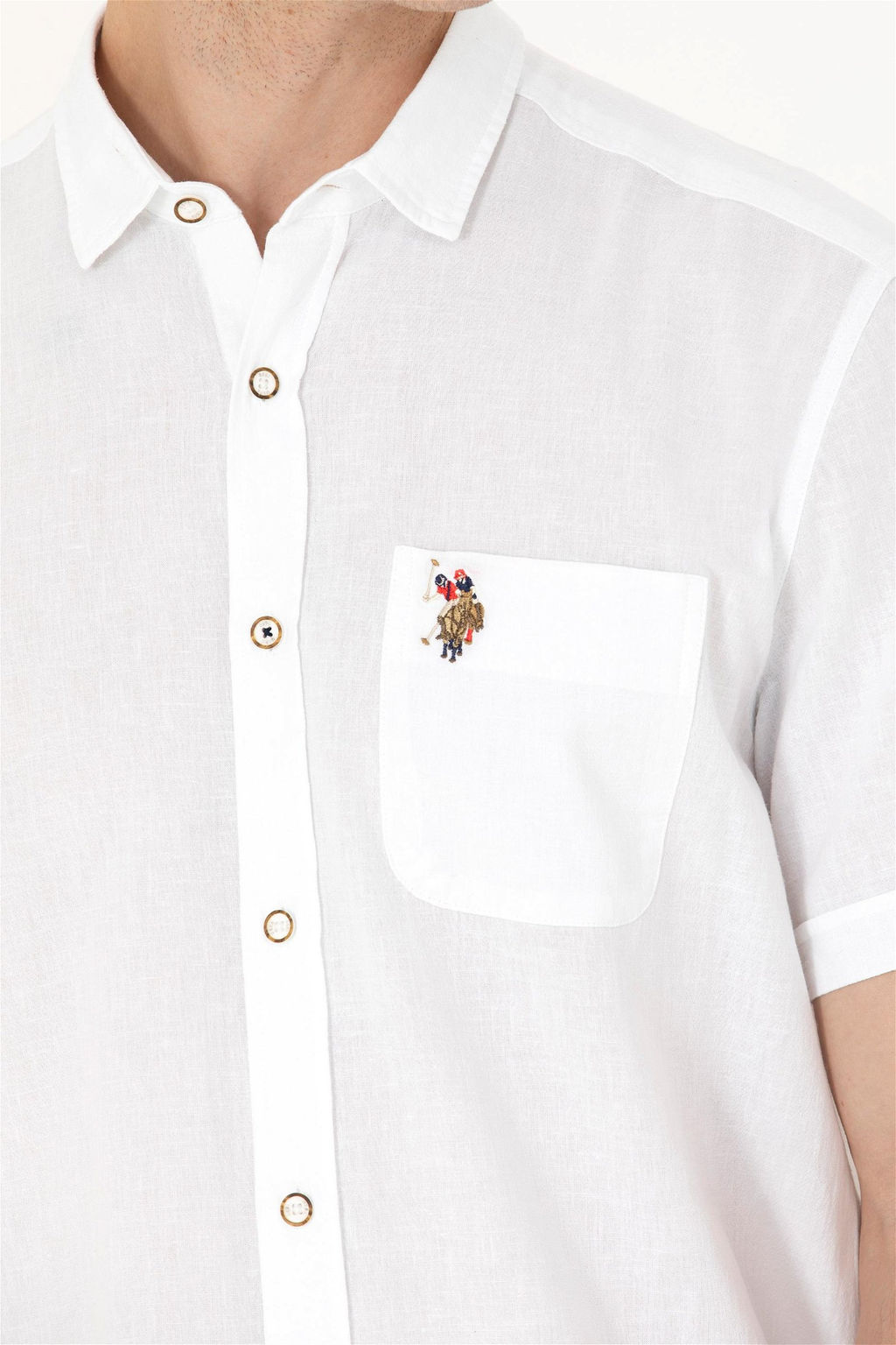 Мужская белая рубашка с коротким рукавом - U.s. polo assn фото 14
