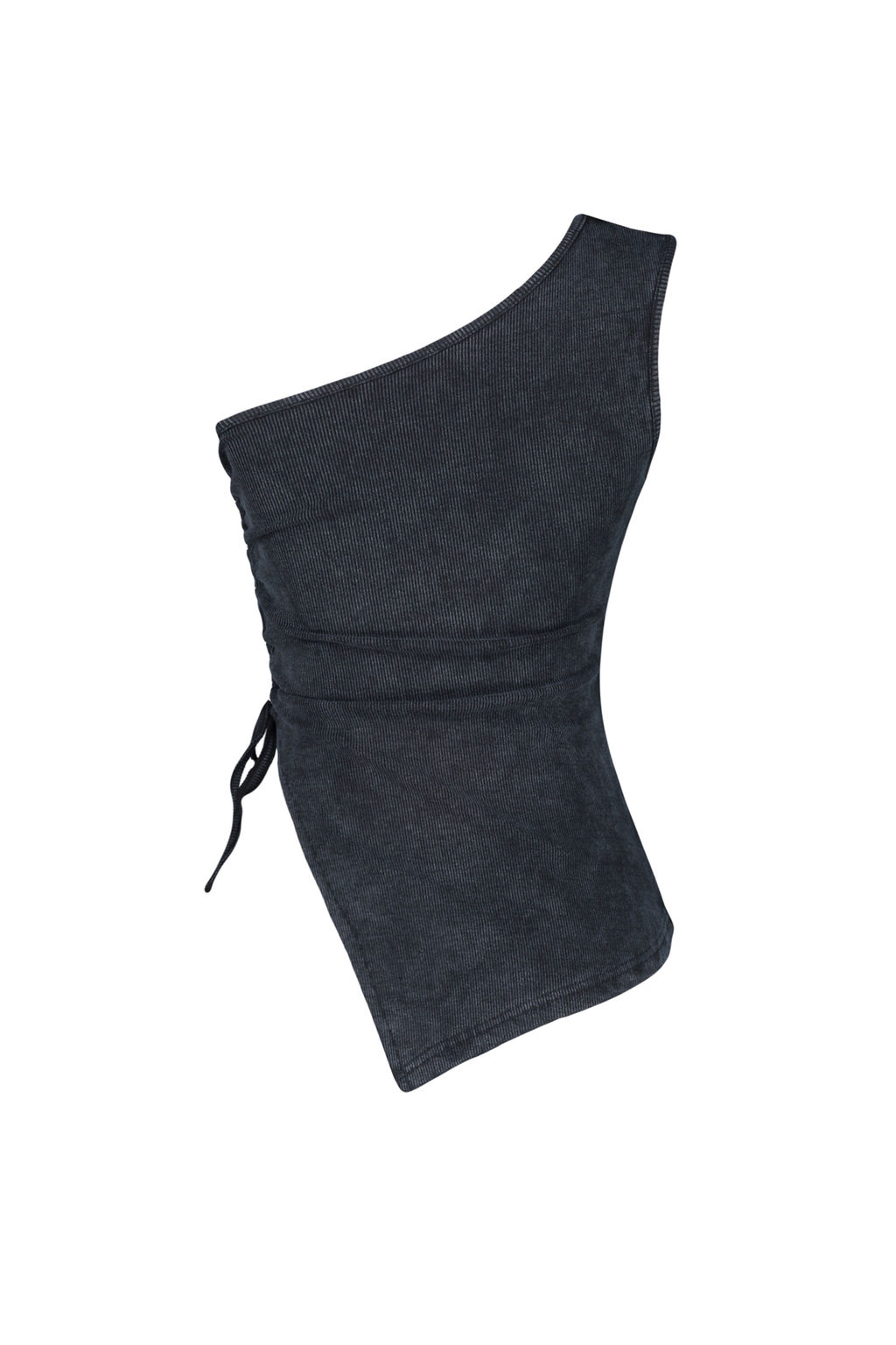 Siyah Eskitme/Soluk Efektli Vucuda Oturan Fitilli Pamuklu Esnek Orme Bluz TWOSS24BZ00298 - Trendyolmilla фото 7