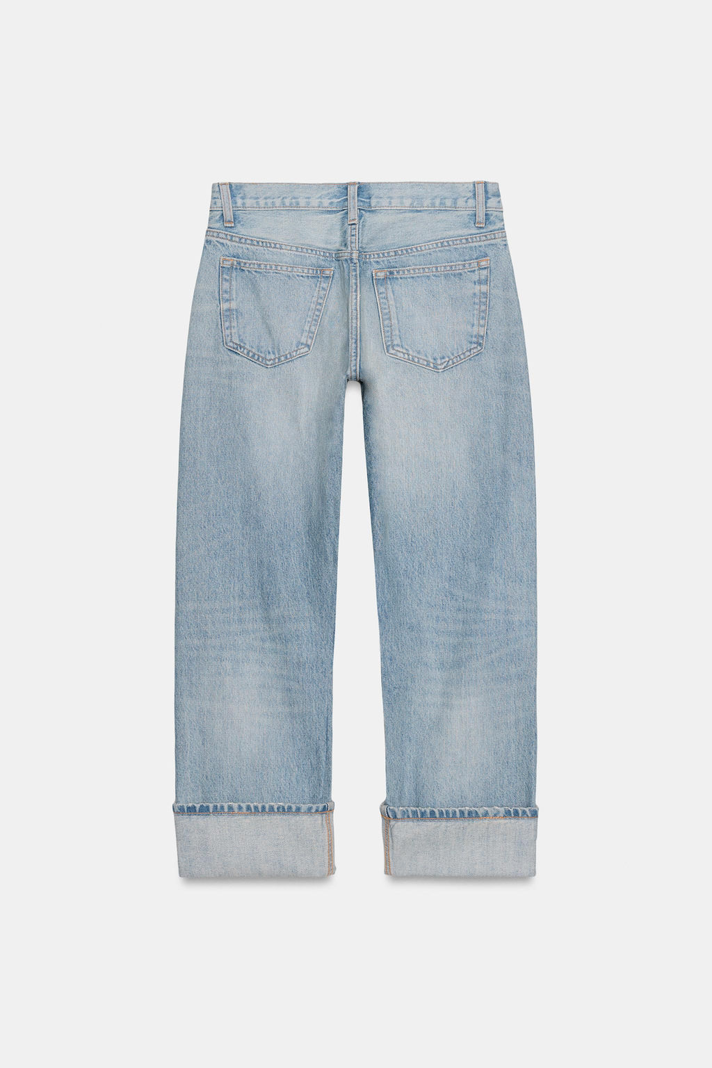 JEANS TRF RECTOS FOLD UP TIRO MEDIO / Azul claro - Zara фото 8