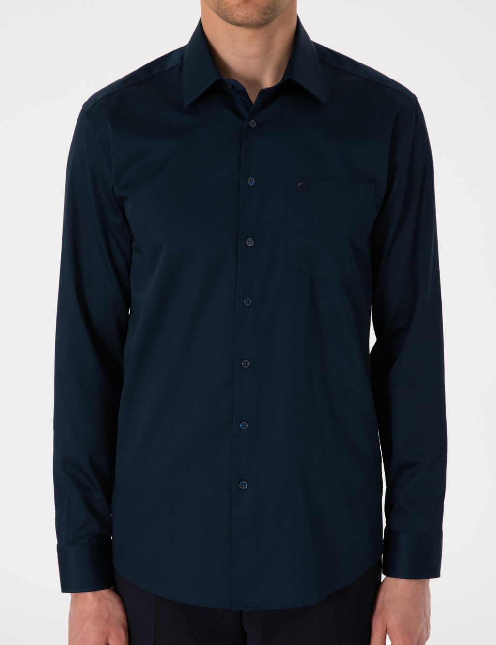 Lacivert Regular Fit Uzun Kollu Basic G_mlek