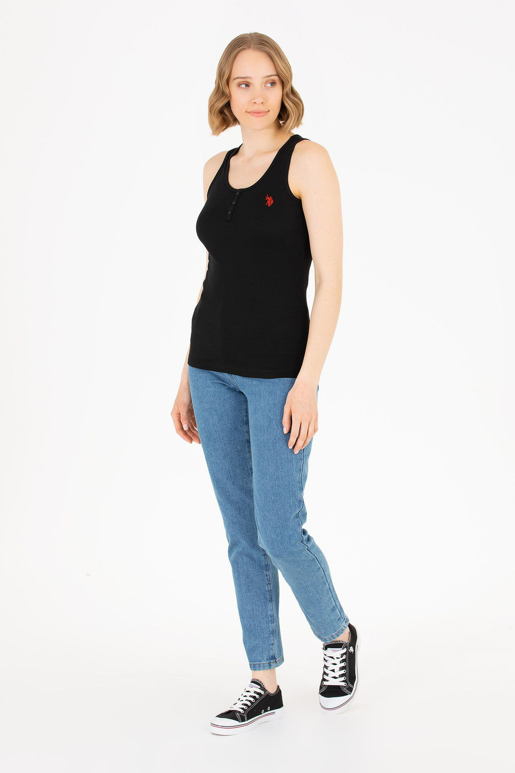 Женская черная футболка Basic - U.s. polo assn фото 4