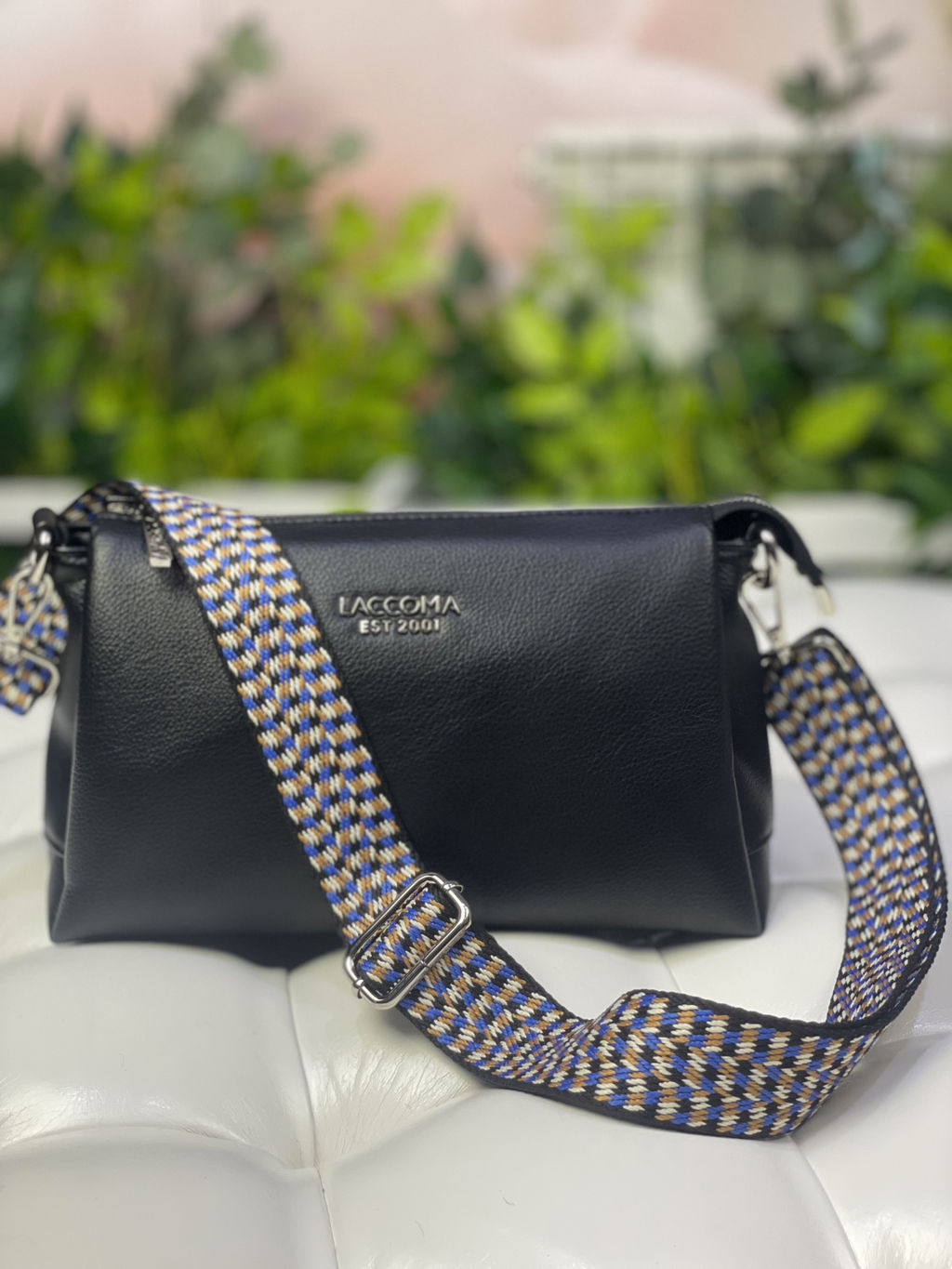 LACCOMA ремень 1000-елка-3,8-кор/беж/чер/син полиэстр