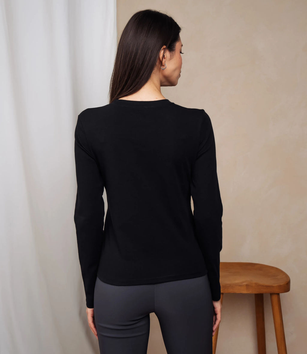Лонгслив #КТ9072, чёрный - Dommod фото 3