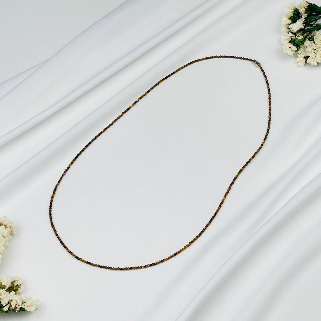 Украшение- трансформер (колье/браслет) из Тигрового глаза 70 см/от 16 см