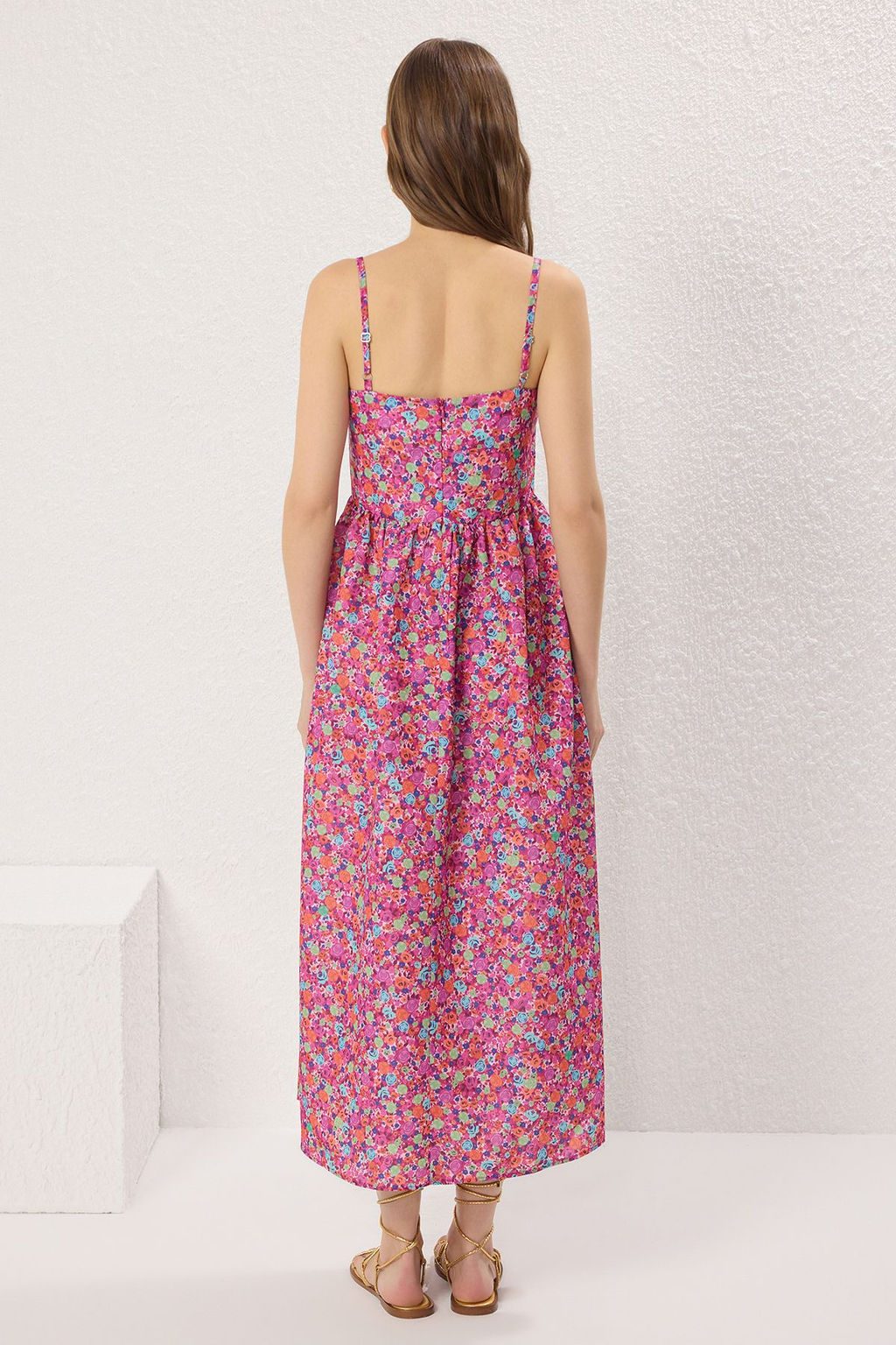 TRENDYOLMILLA Pembe Cicekli Maxi Dokuma Elbise TWOSS24EL00700 фото 4