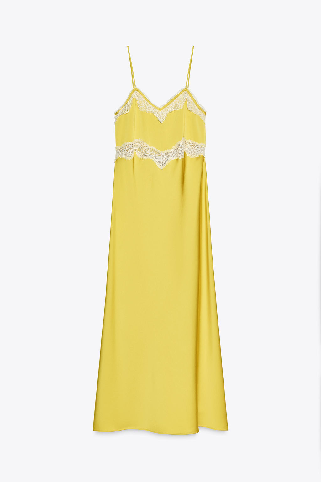 LACE TRIM CAMISOLE MIDI DRESS - Zara фото 8