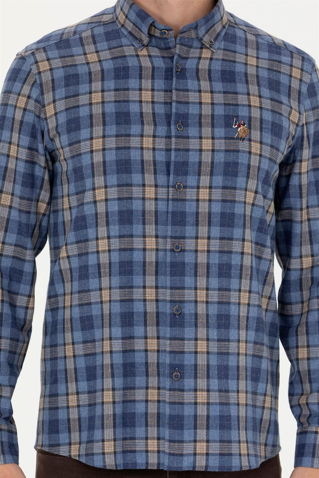 U. S. Polo Assn Мужская синяя рубашка с длинным рукавом - U.s. polo assn фото 13