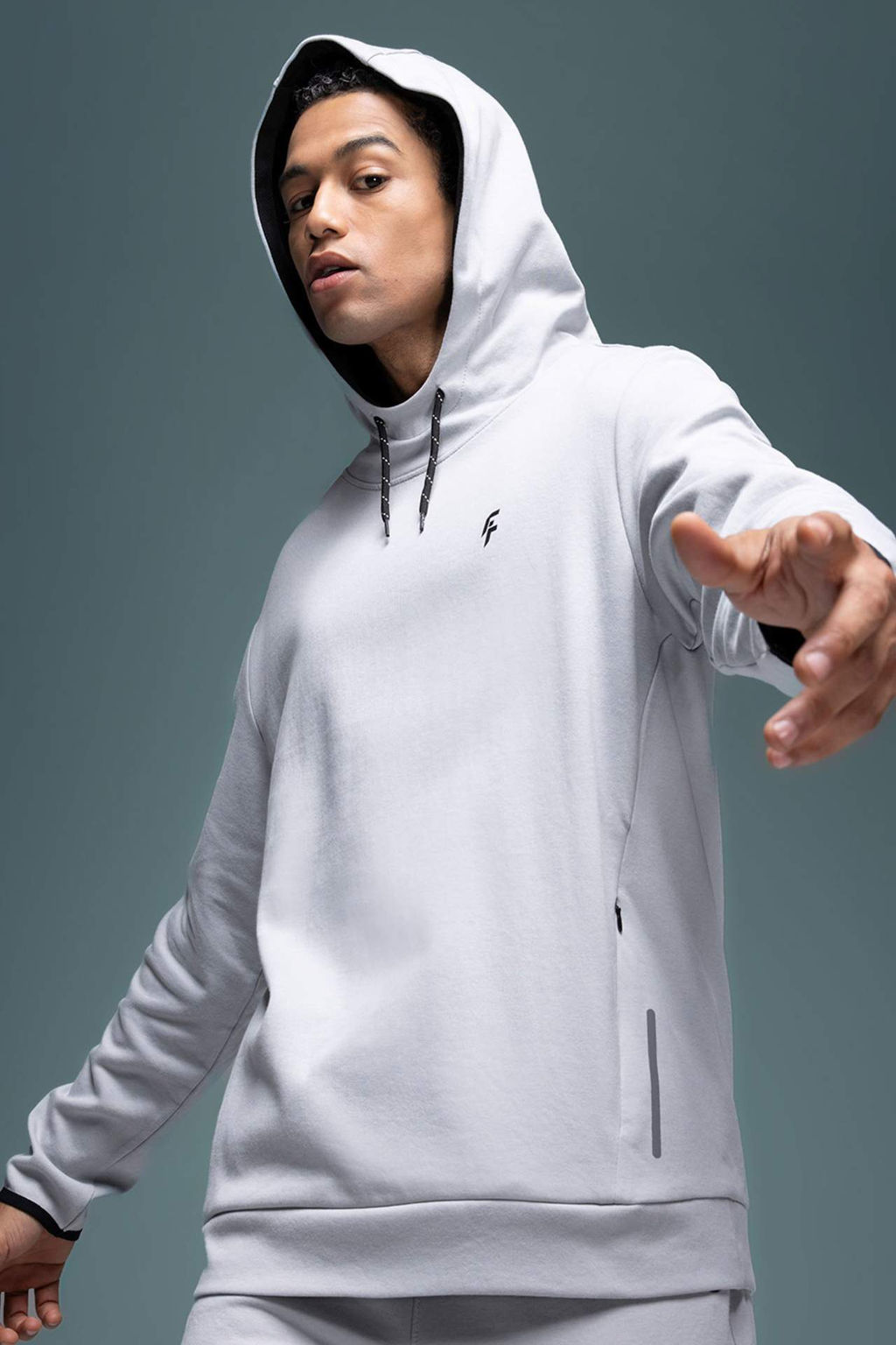 DeFactoFit Standart Fit Kapusonlu Bask?l? Cepli Sweatshirt  фото 5