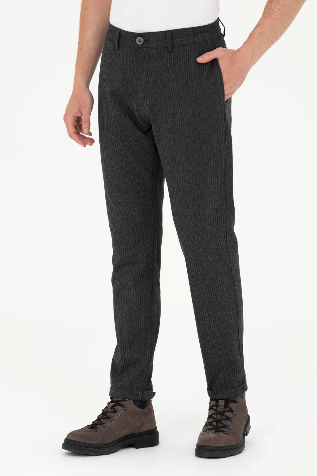 U. S. Polo Assn Мужские брюки из плотной ткани антрацитового цвета - U.s. polo assn фото 2
